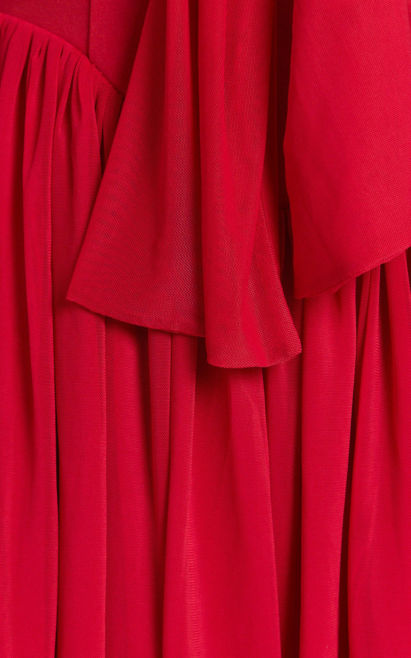 Bennett Mini Dress - Off Shoulder Long Sleeve V Waist Dress in Red