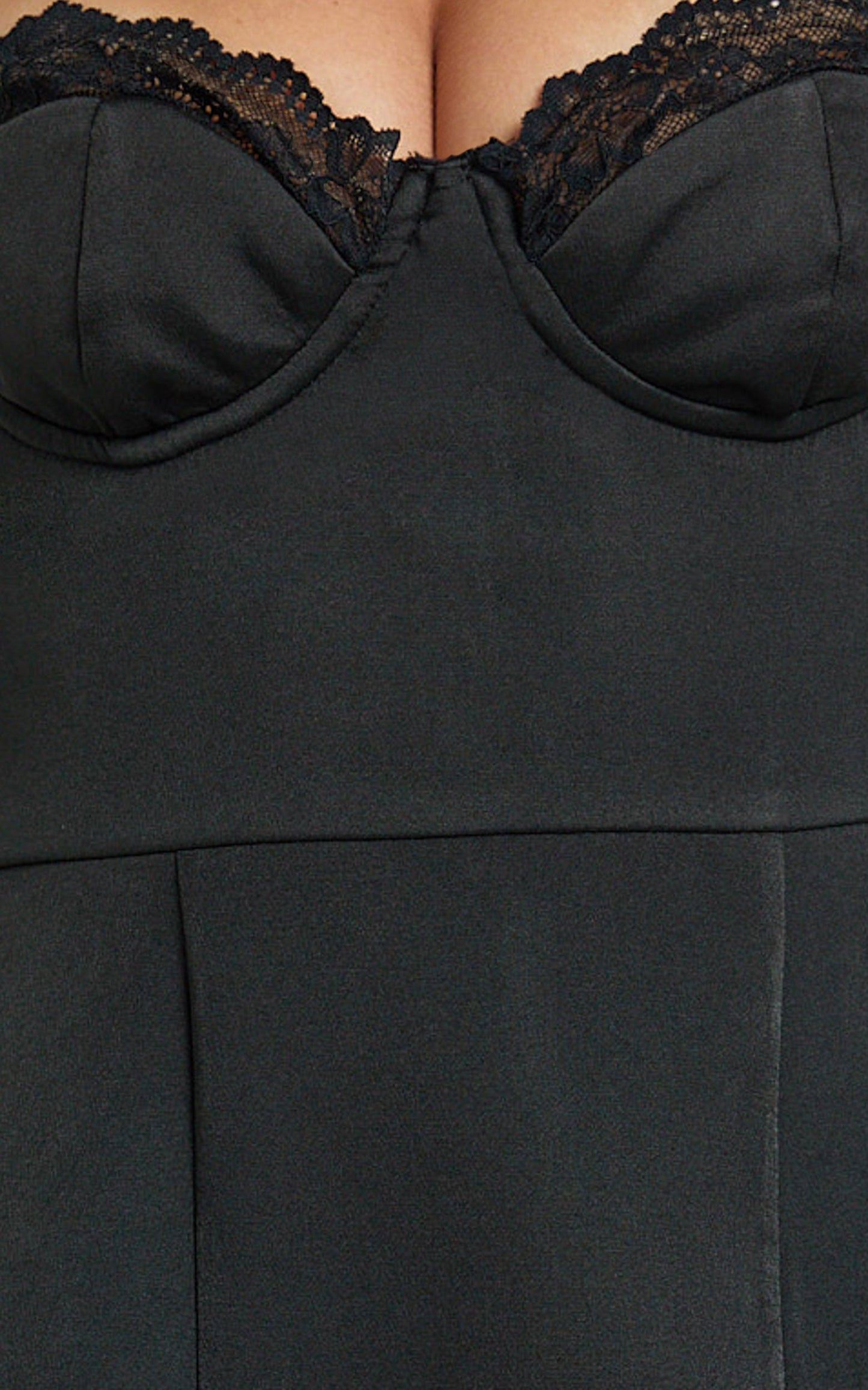 Benson Mini Dress - Sweetheart Fit And Flare Tulip Dress in Black