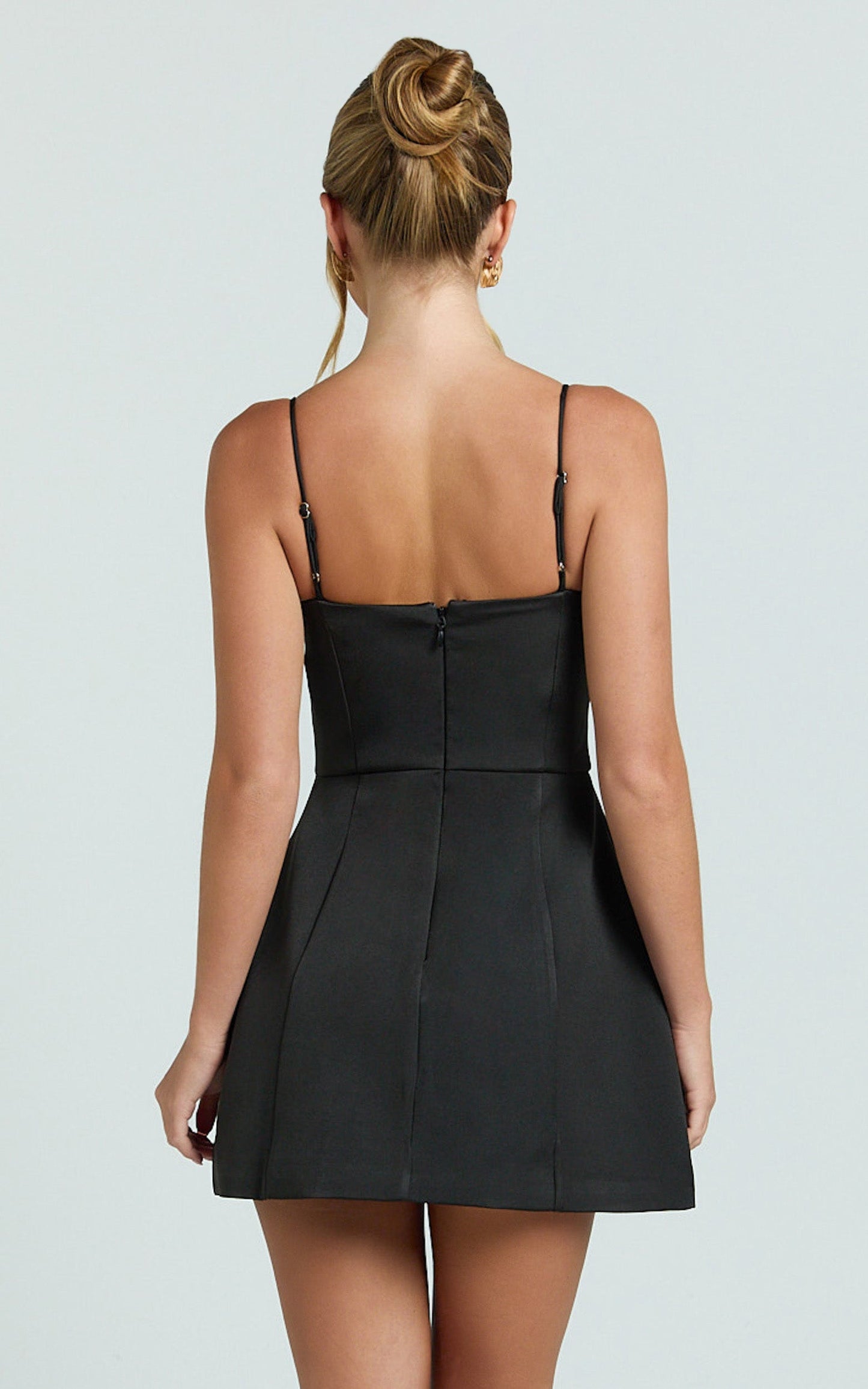 Benson Mini Dress - Sweetheart Fit And Flare Tulip Dress in Black