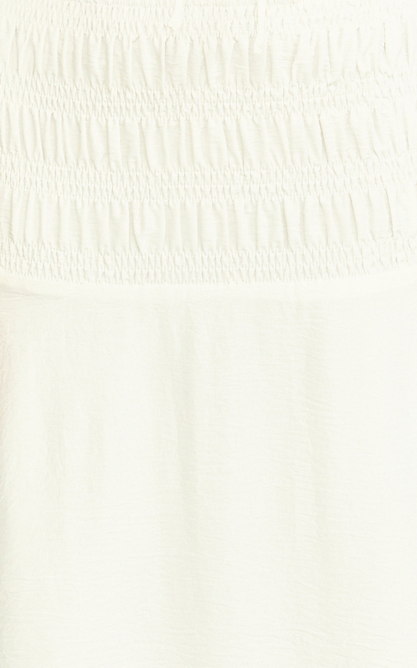 Bianca Midi Skirt - Shirred Yoke Circle Hem Skirt in White