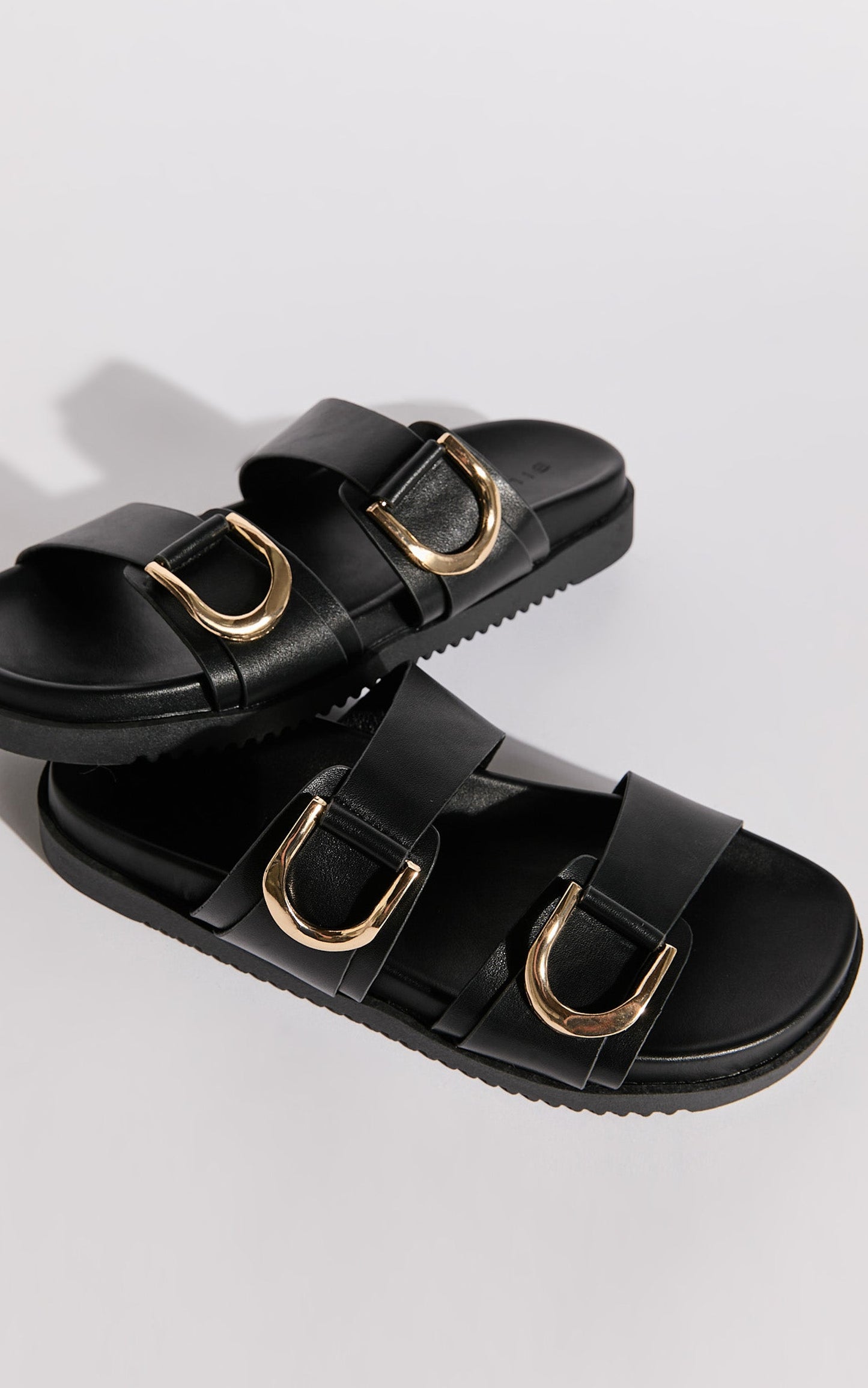 Billini - Areli Slides with Hardware Detail in Black