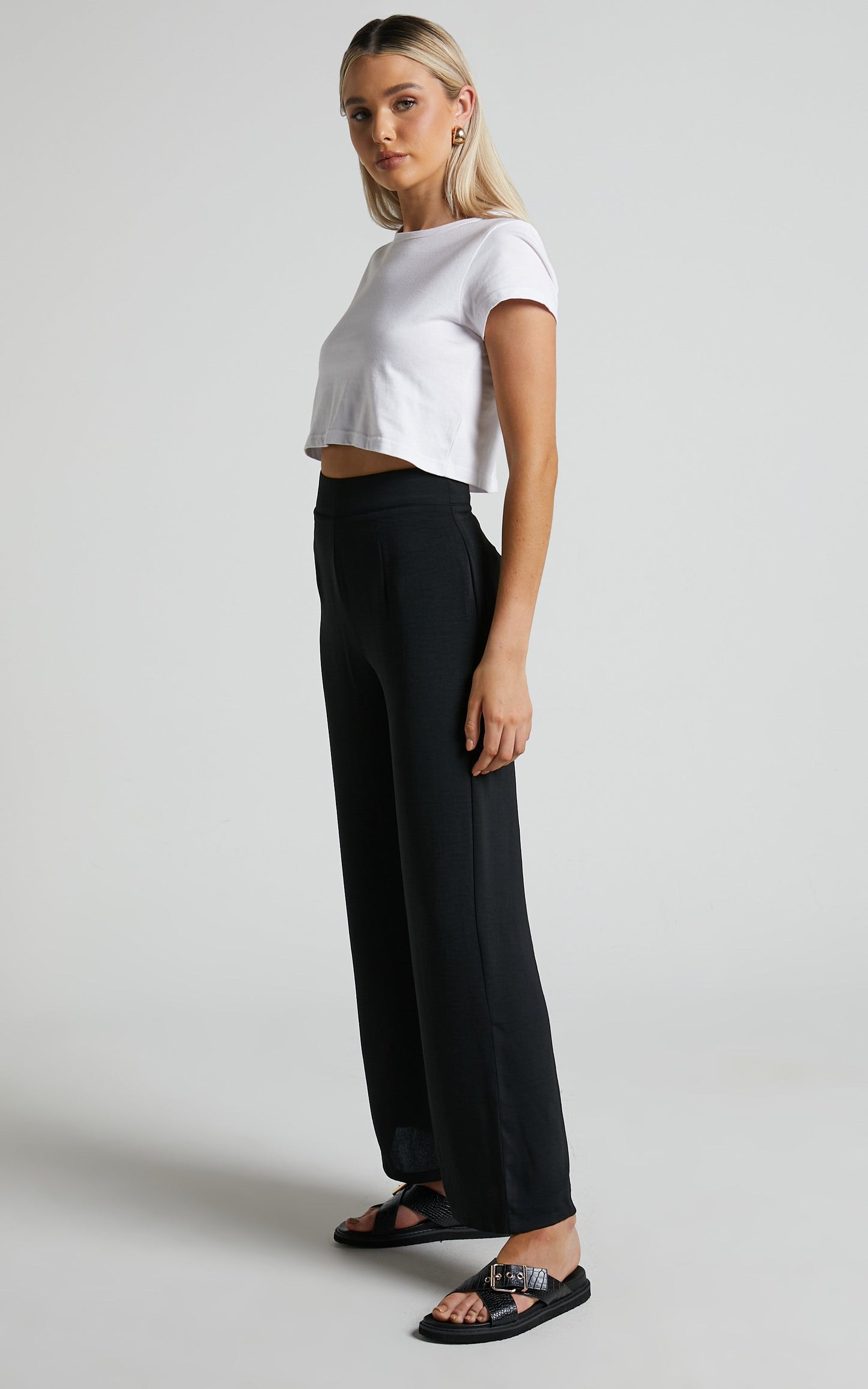 Blake Pants - Culotte Wide Leg Pants in Black