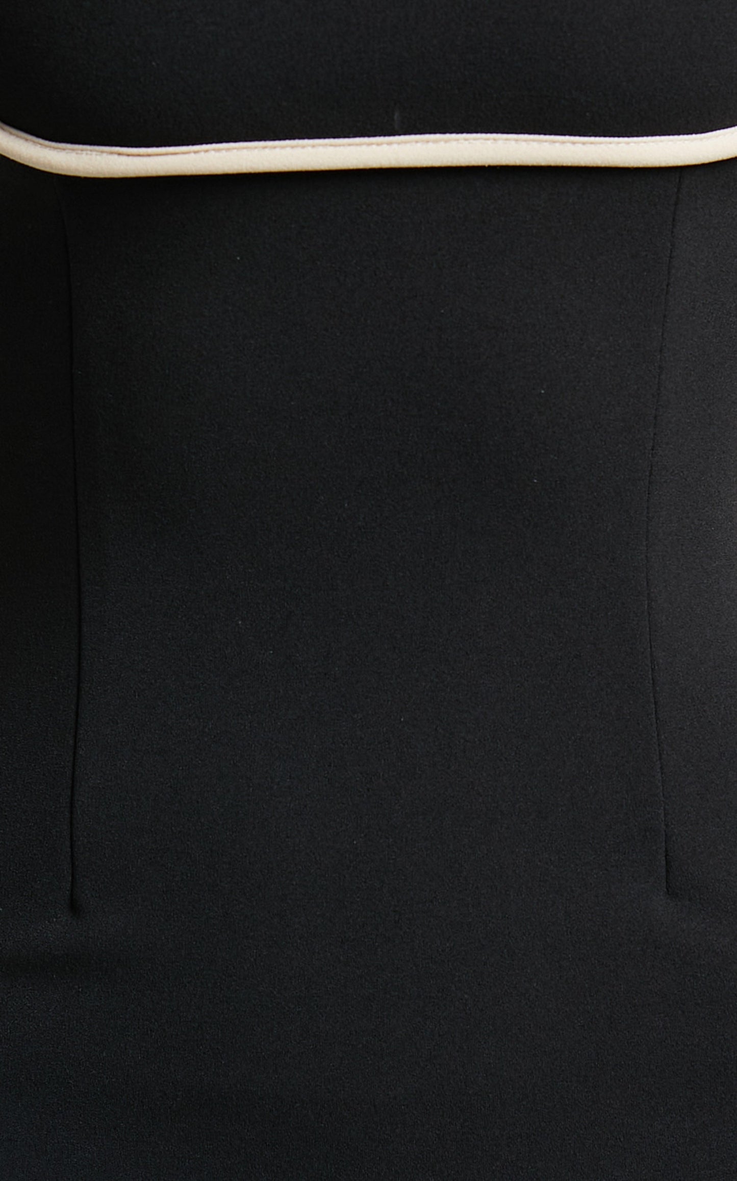 Claudine Midi Dress - Bodycon Long Sleeve Contrast Stitch Dress in Black