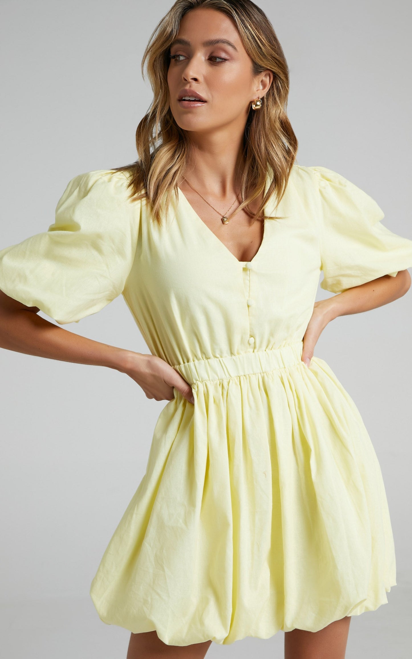 Blathnaid Dress in Lemon