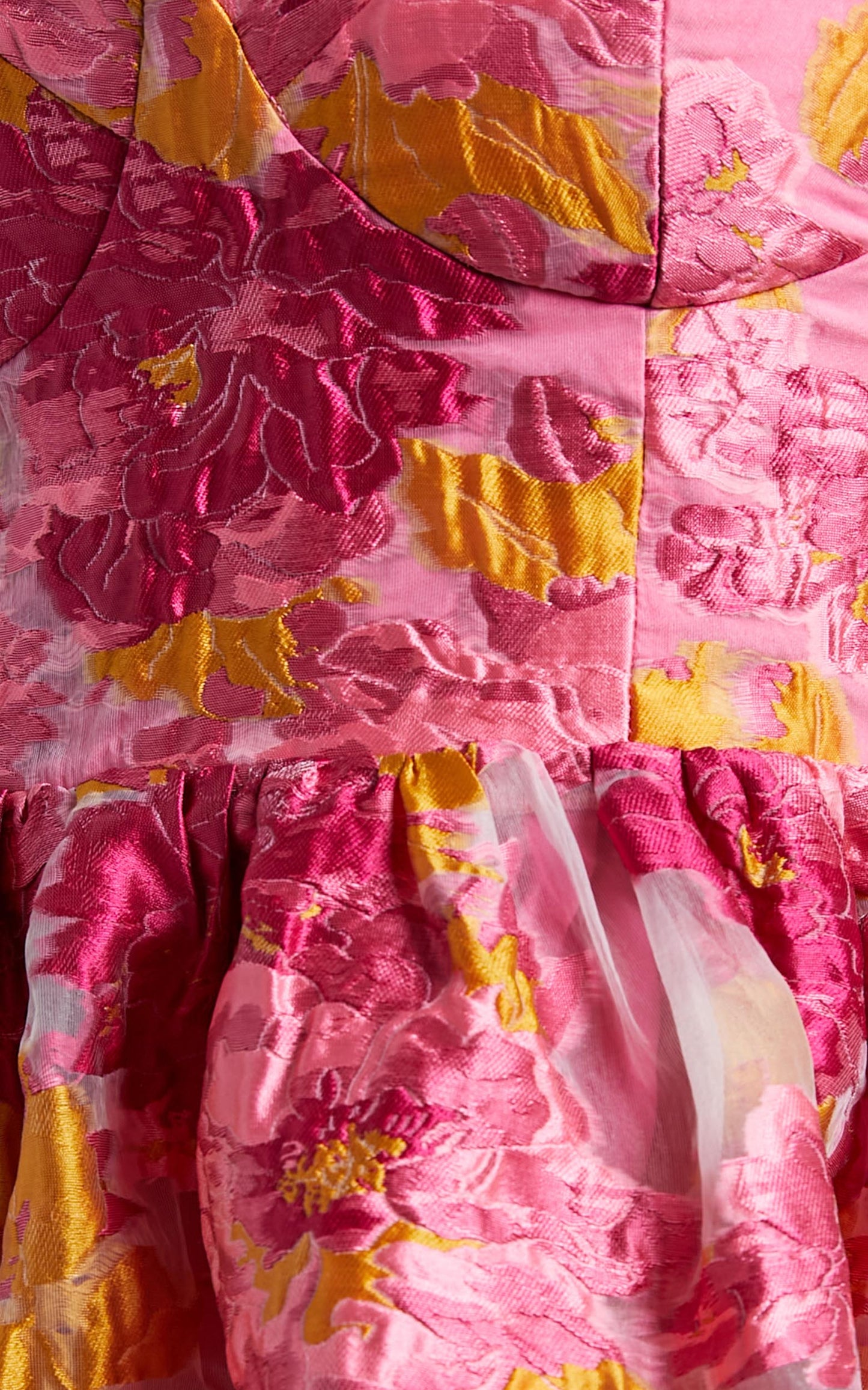 Brailey Mini Dress - Sweetheart Bustier Dress in Pink Jacquard