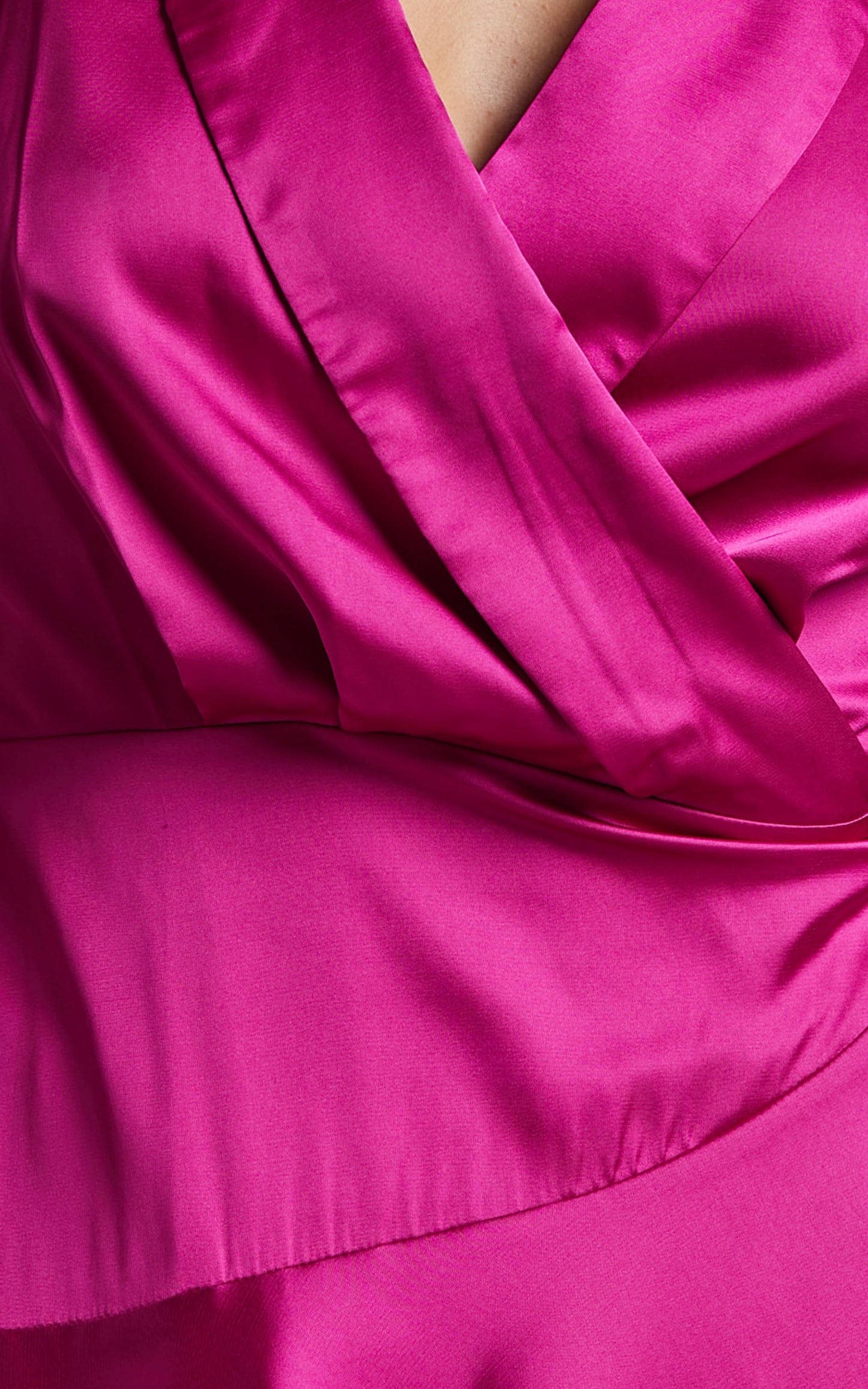Breeana Mini Dress - Long Sleeve Wrap Dress in Magenta