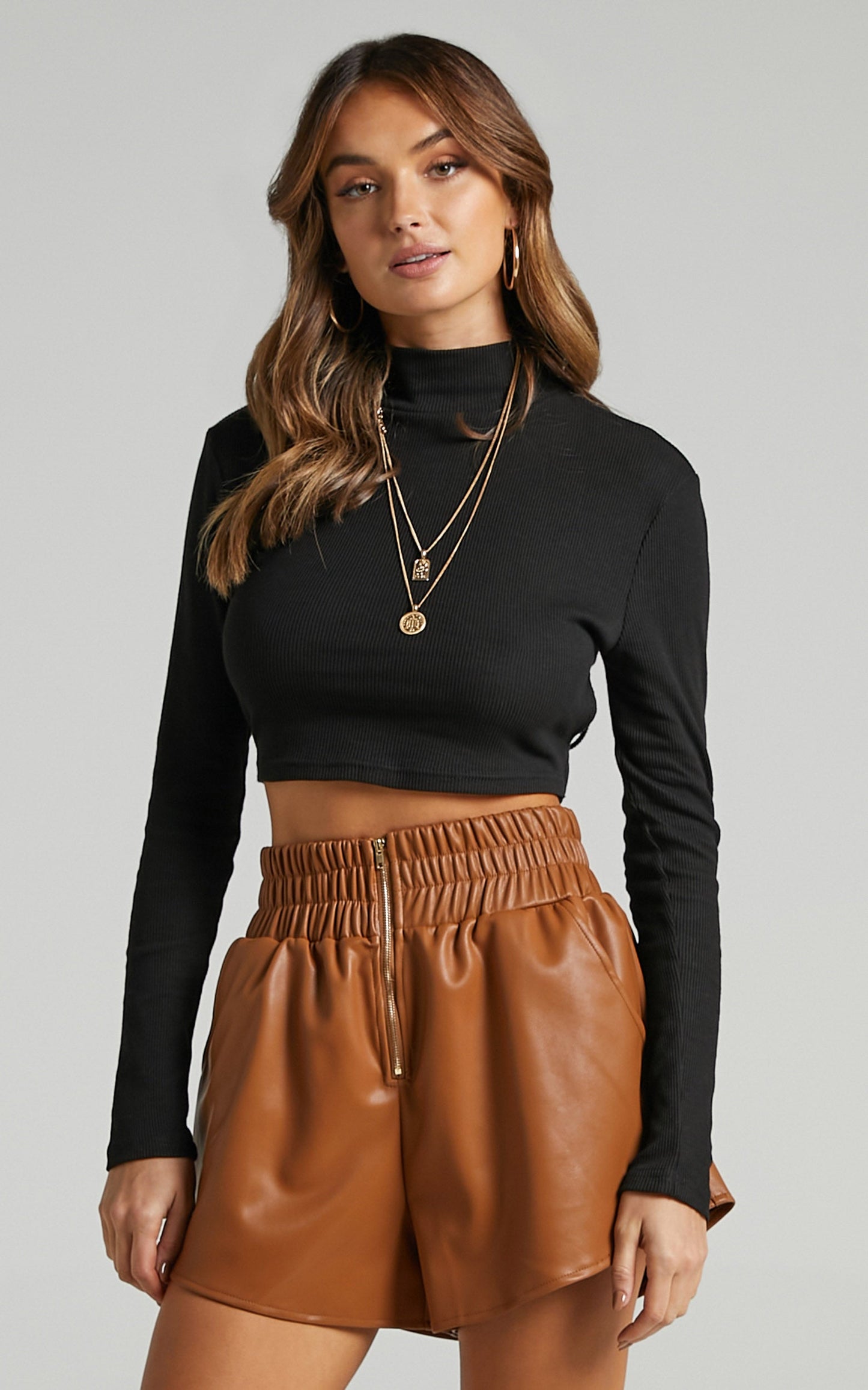 Breen Top - Cutout Crop Top in Black