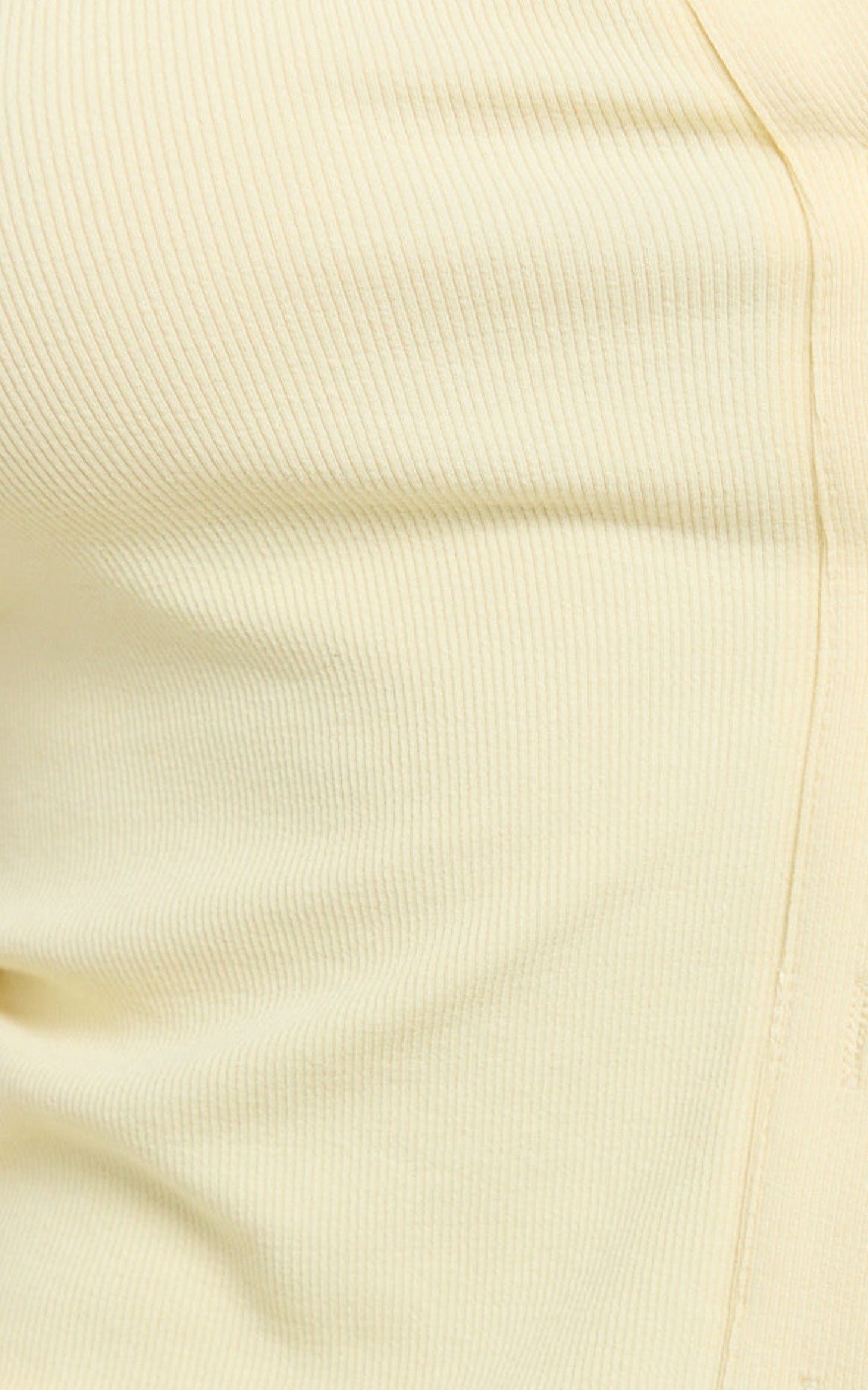 Brittany Two Piece Top and Skirt Set - Ribbed Skirt Set in Yellow