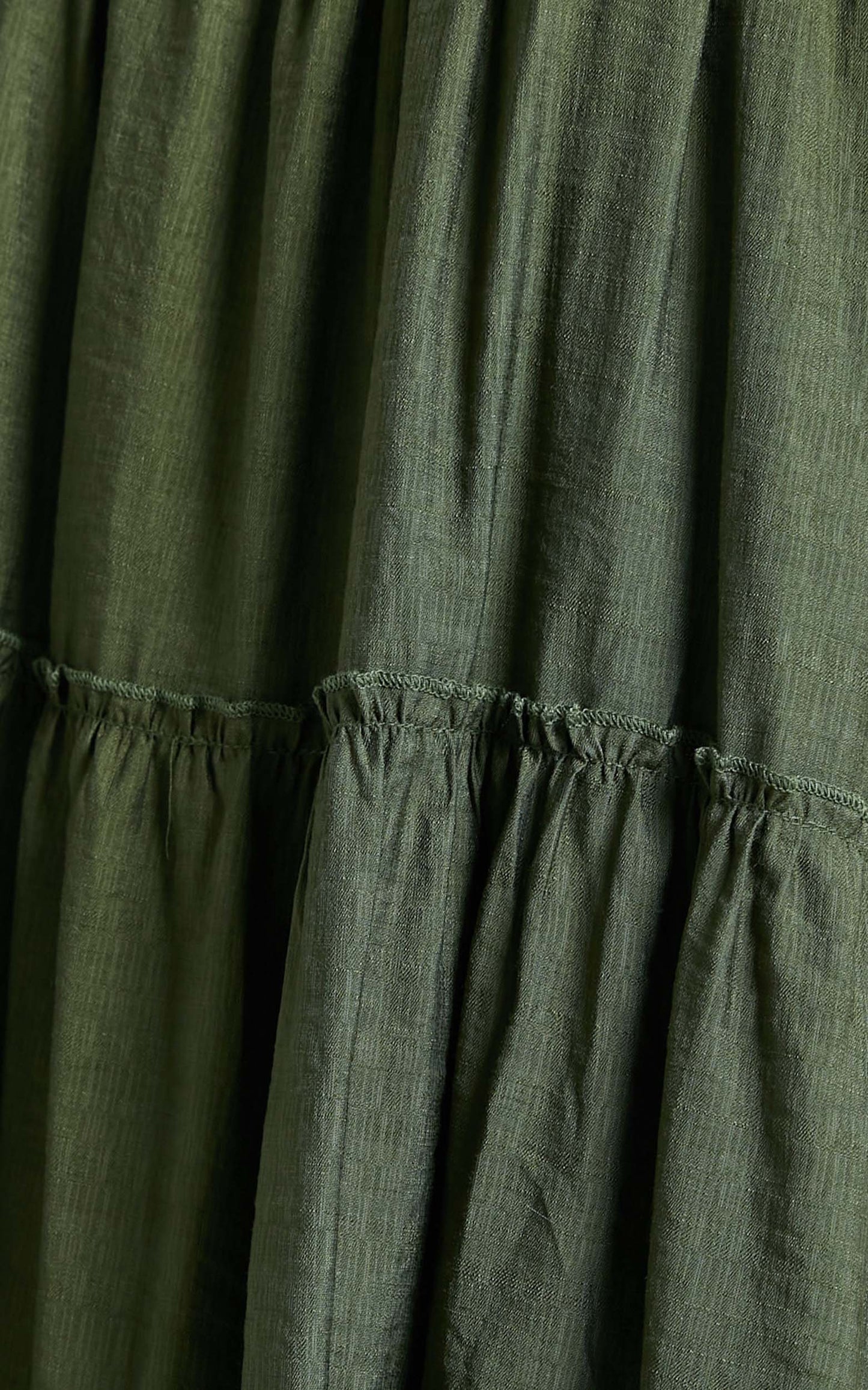 Brookie Mini Dress - Tiered Dress in Khaki