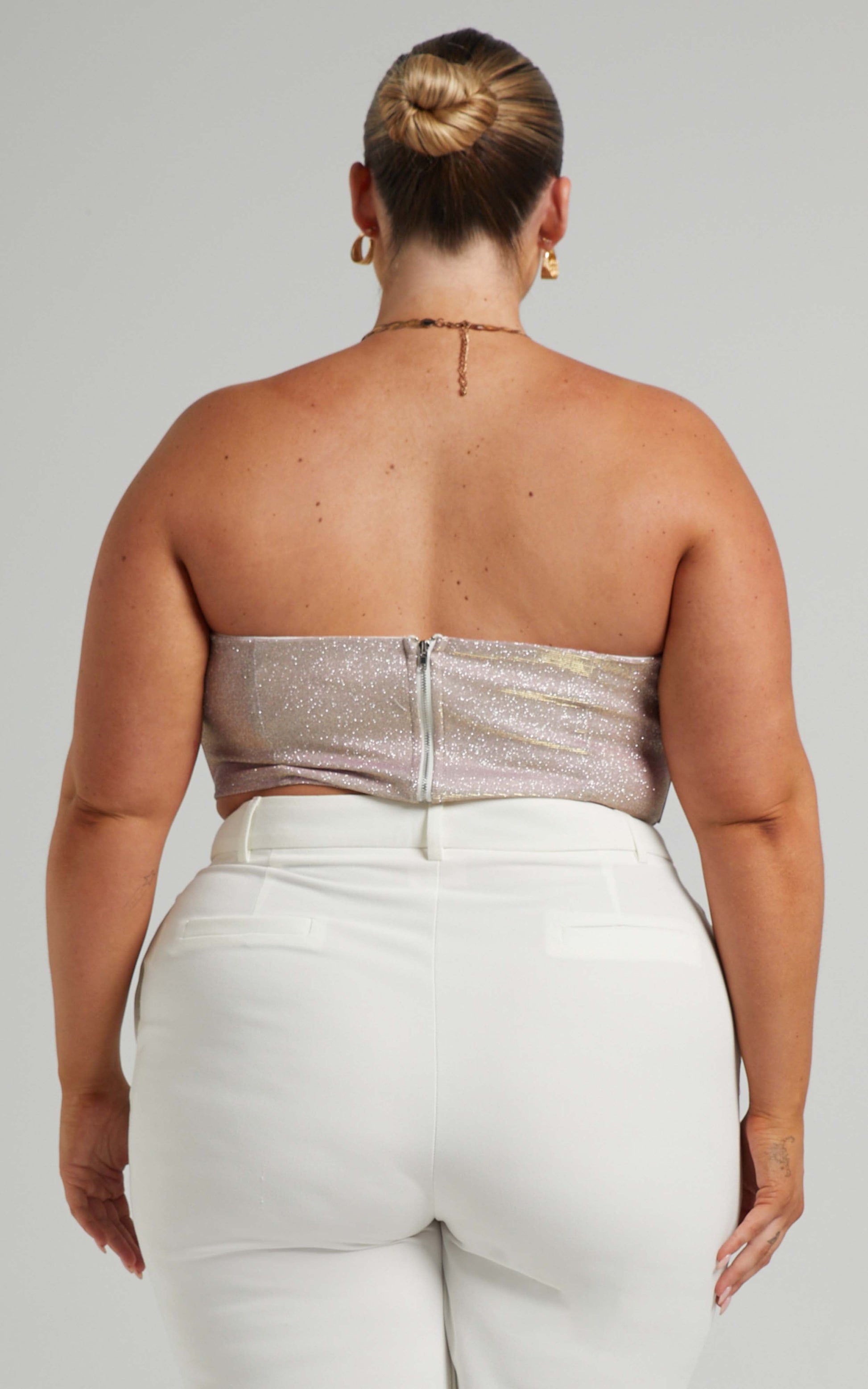 Agatha strapless corset top in Glitter Pink