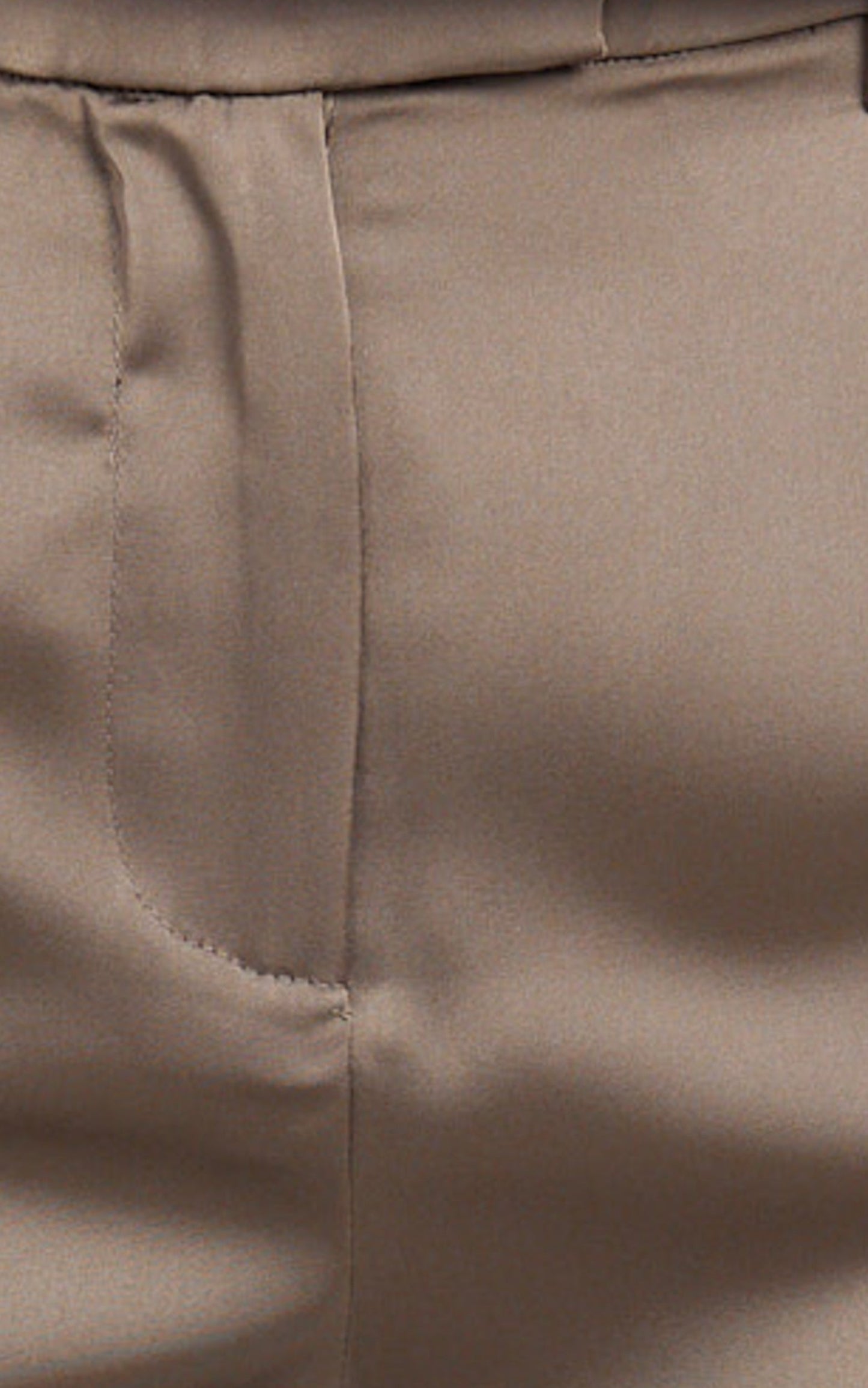 Cade Pants - Mid Waisted Front Pleat Satin Wide Leg Pants in Taupe
