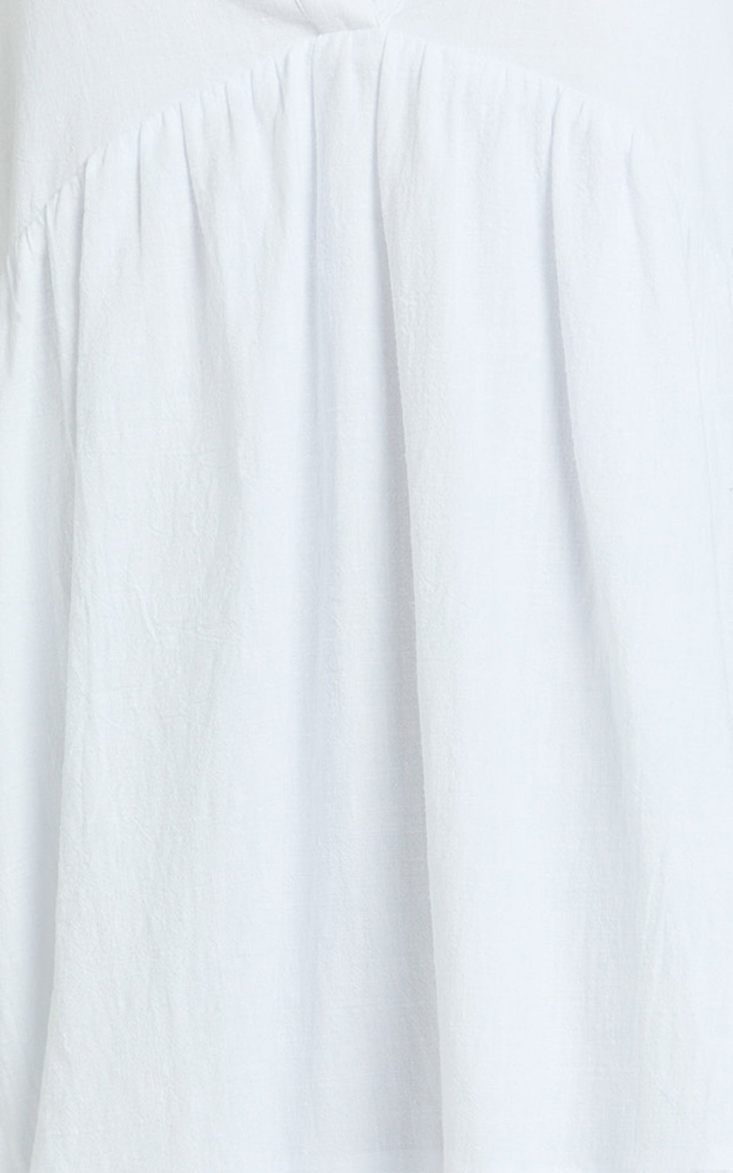 Calissa Mini Dress - Frill Hem Smock Dress in White