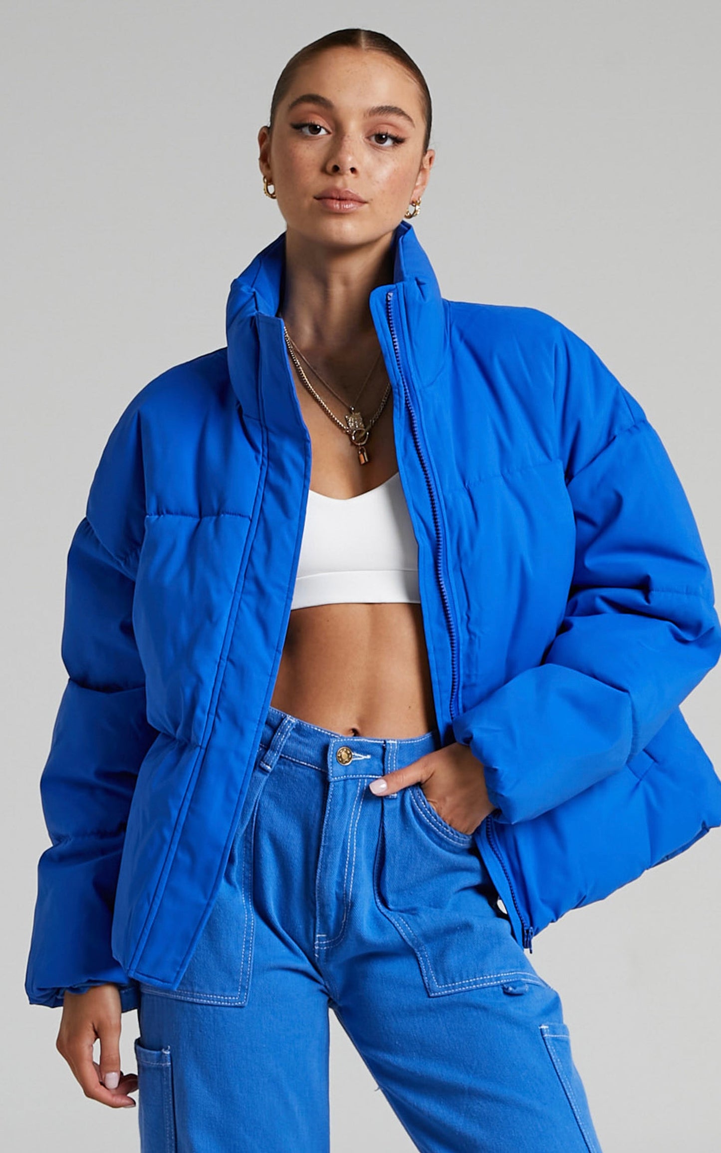 Candice Jacket - Oversized Puffer Jacket in Cobalt
