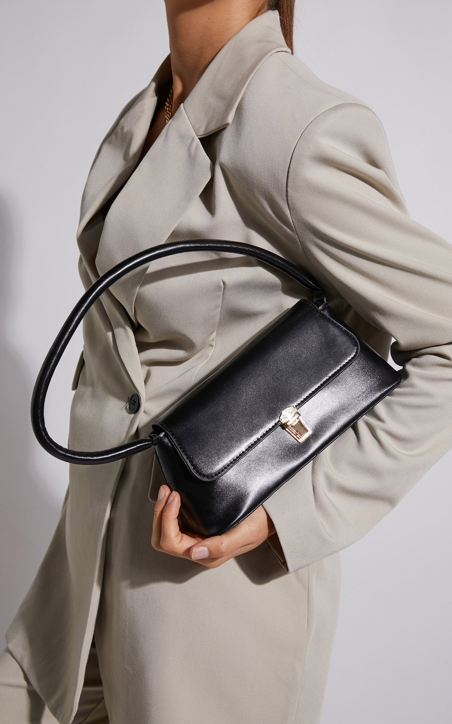 Cannes Mini Baguette Bag in Black