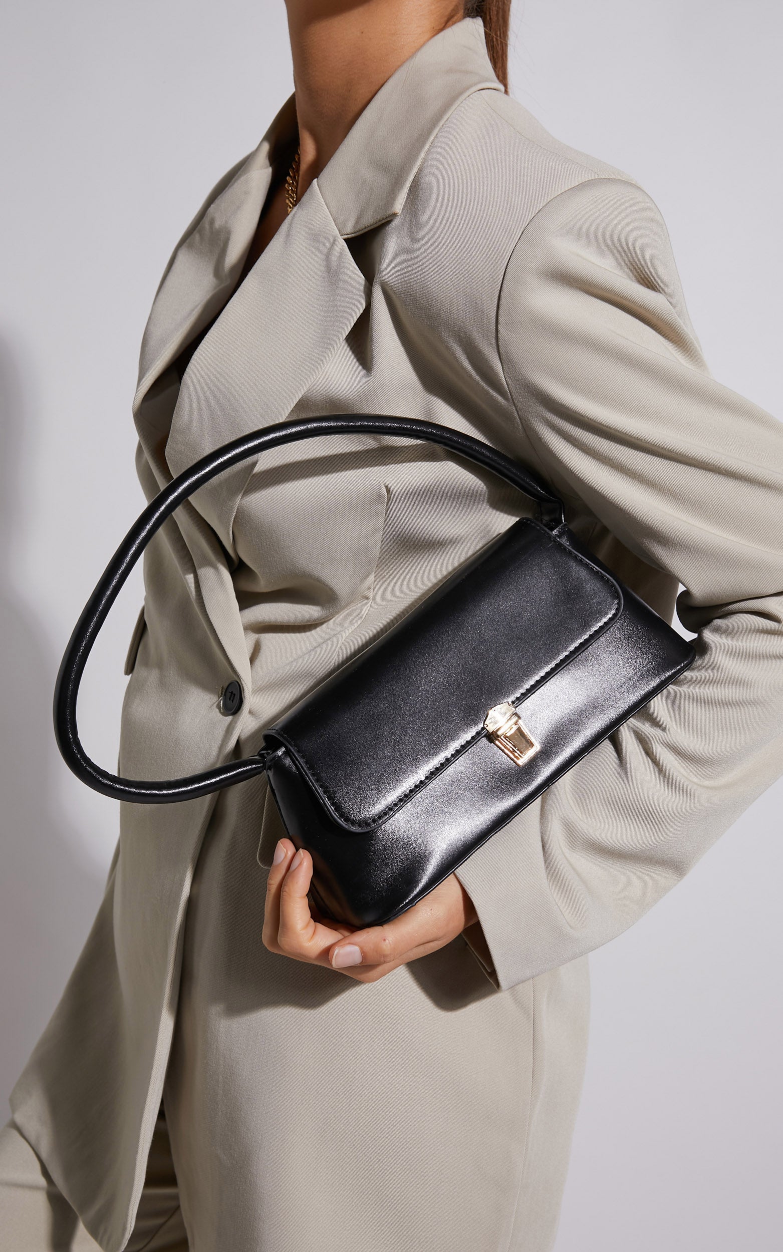 Cannes Mini Baguette Bag in Black