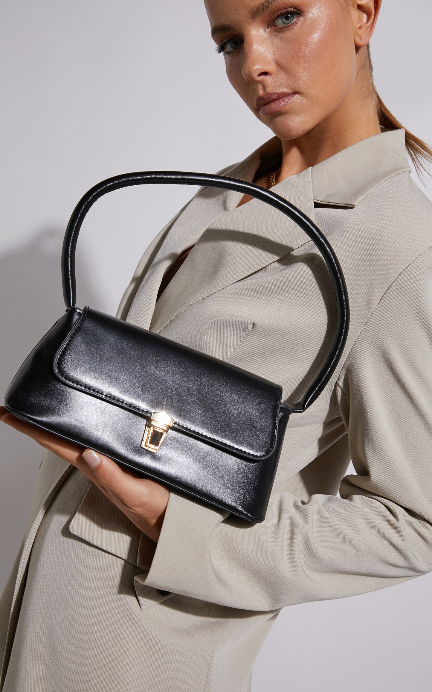 Cannes Mini Baguette Bag in Black