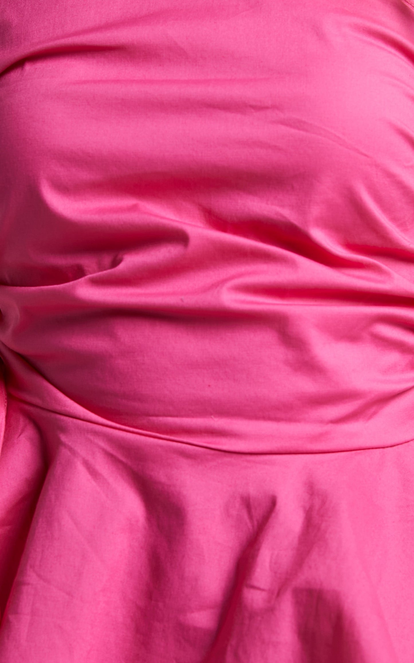 Carder Top - One Shoulder Ruched Side Detail Asymmetrical Frill in Pink