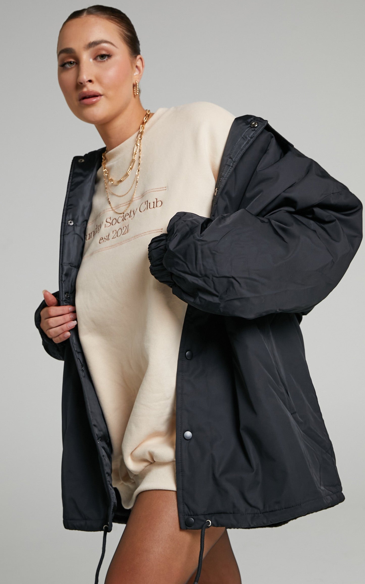 Caretta Jacket - Waterproof Longline Jacket in Black