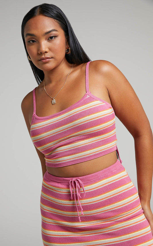 Carinata Top -  Knit Camisole Top in Carinata stripe