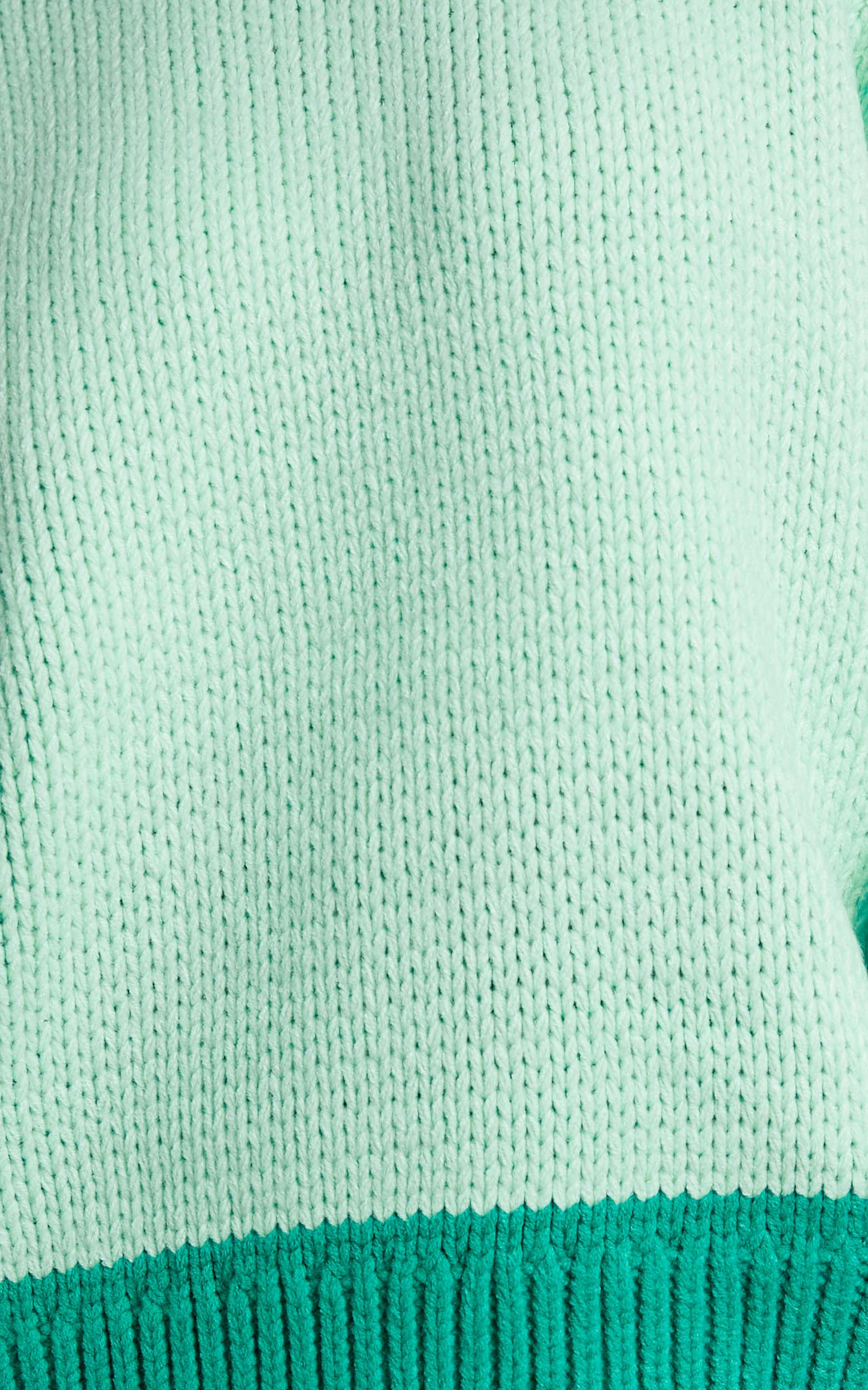 Carmen Jumper - Crew Neck Colour Contrast Thick Knit Jumper in Green