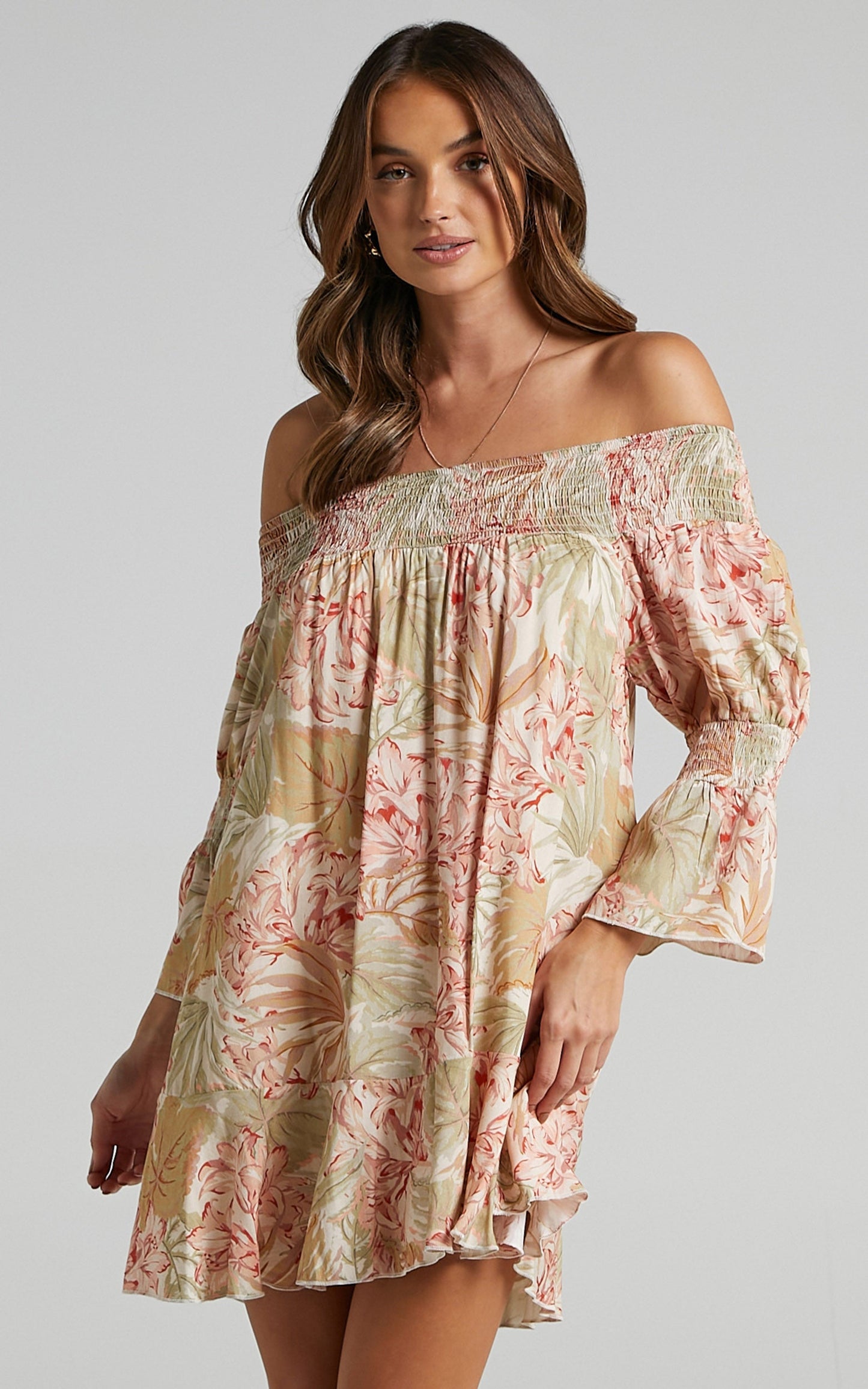 Carrie Dress in Palm Print