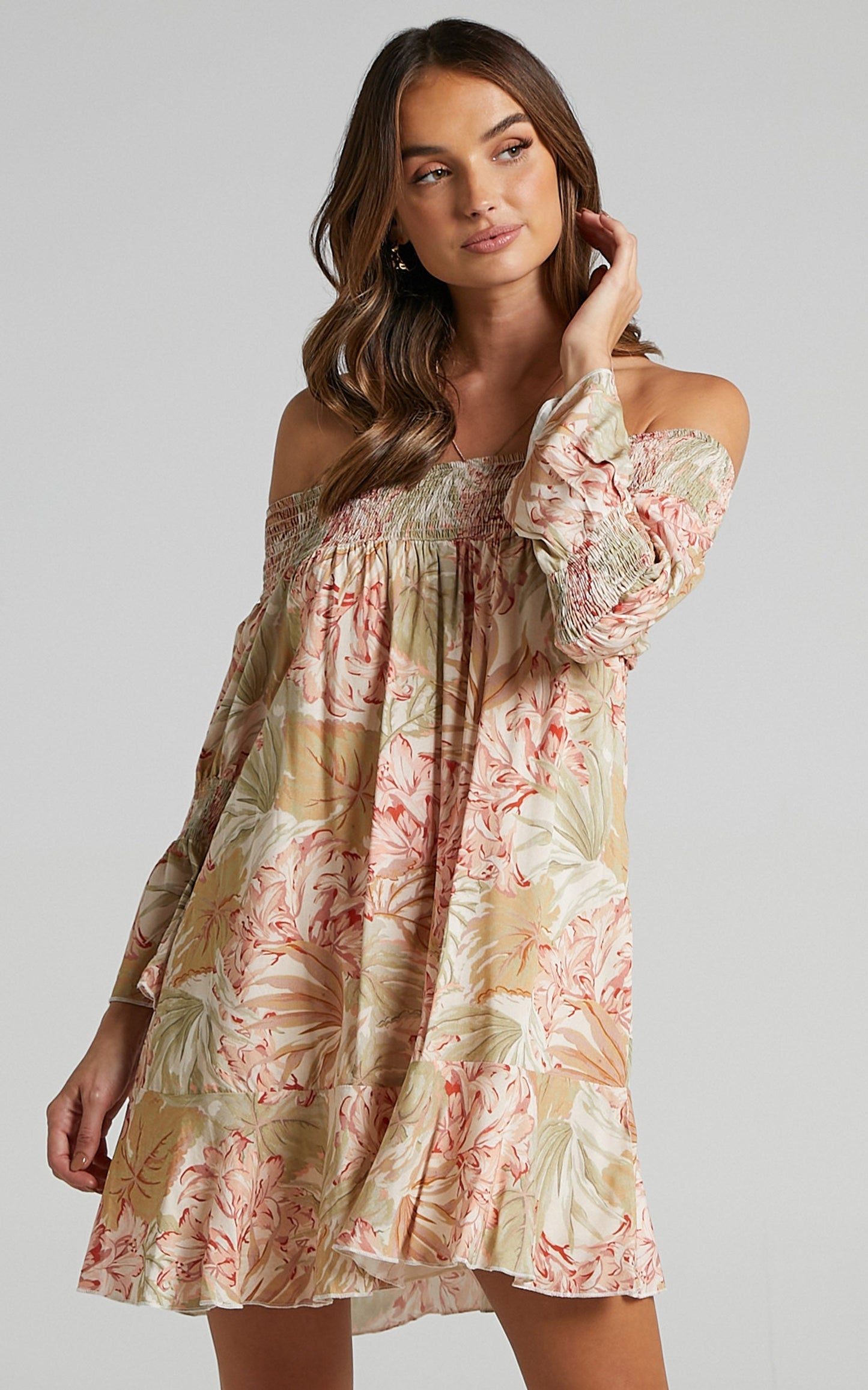 Carrie Dress in Palm Print