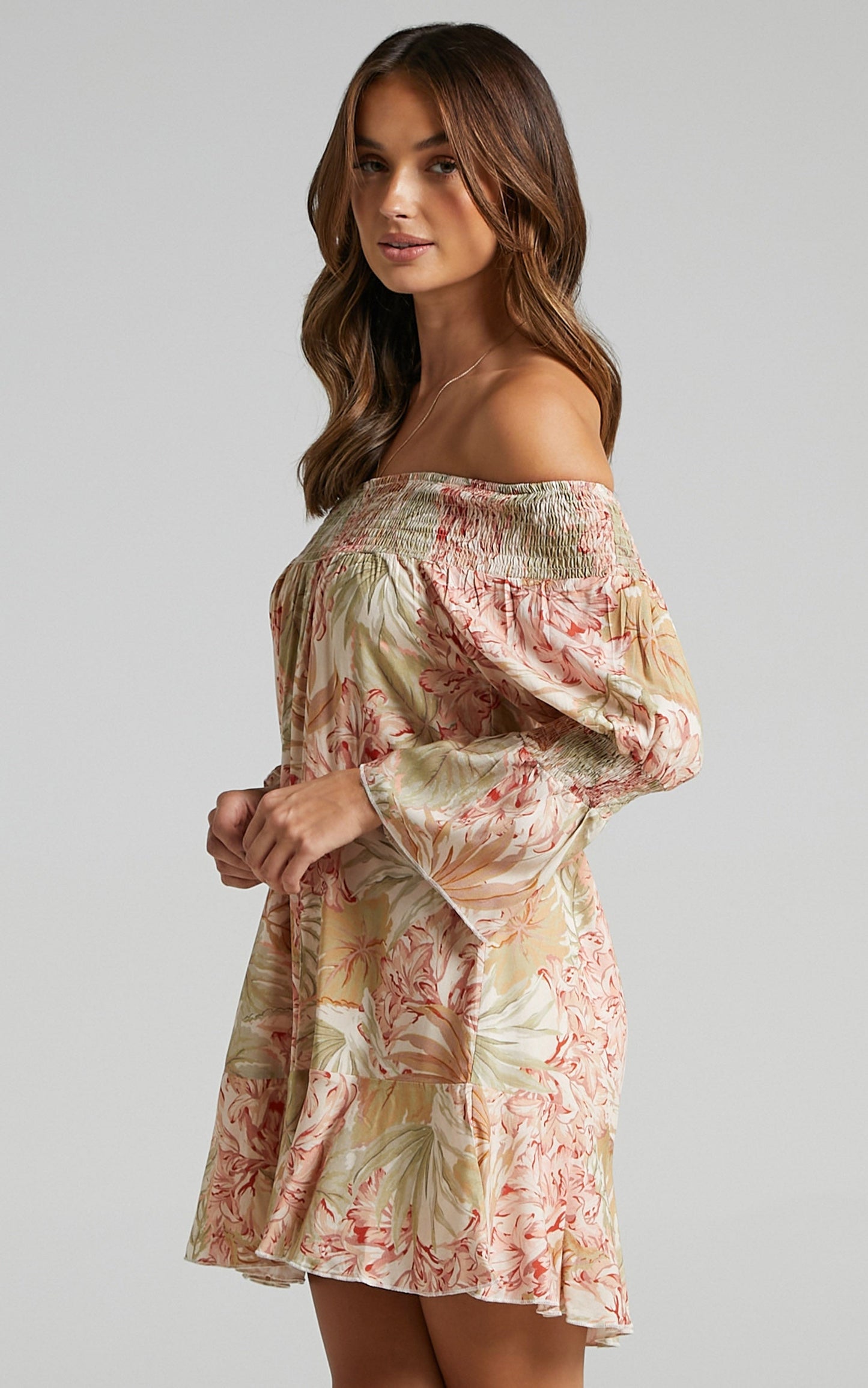 Carrie Dress in Palm Print