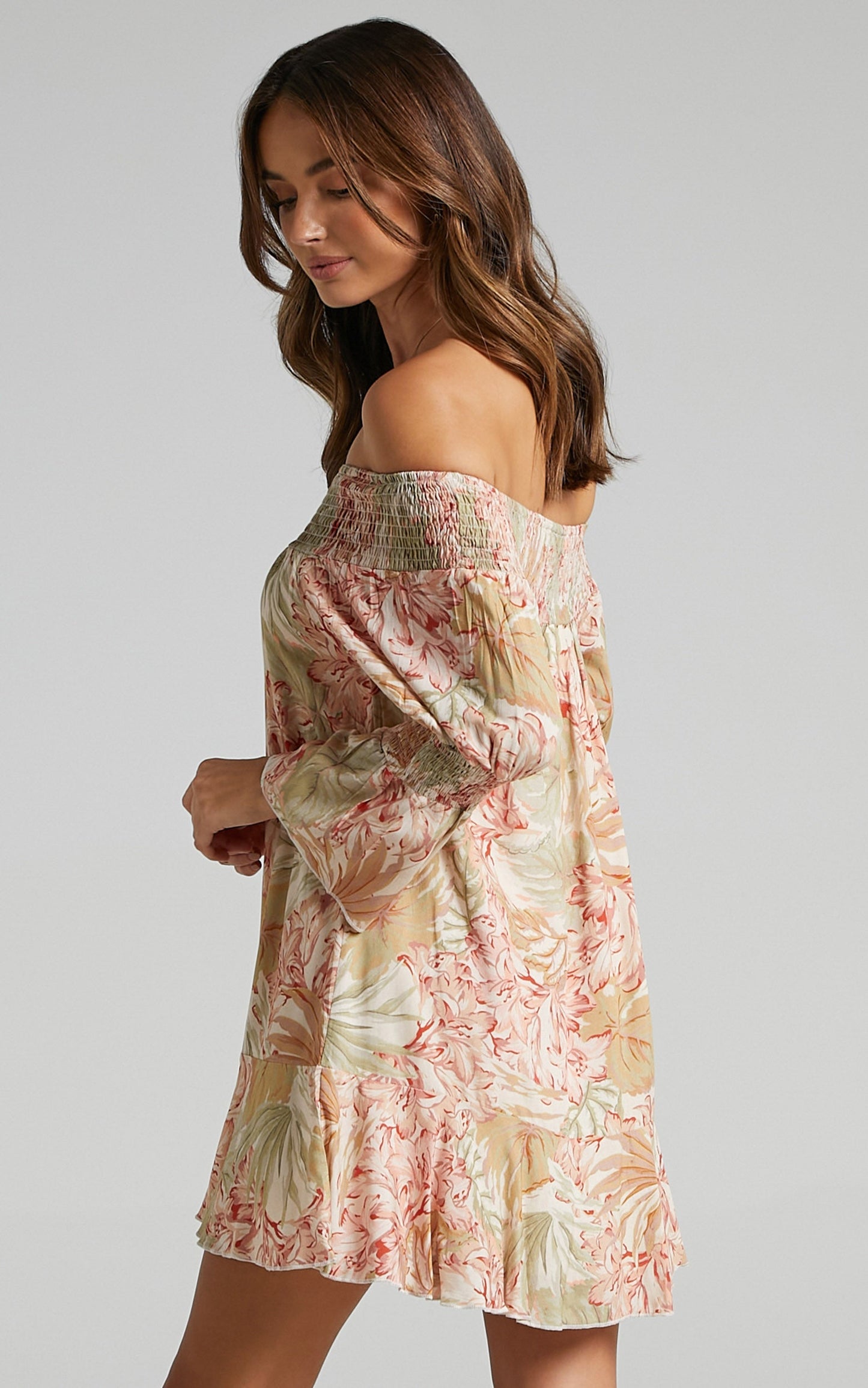Carrie Dress in Palm Print