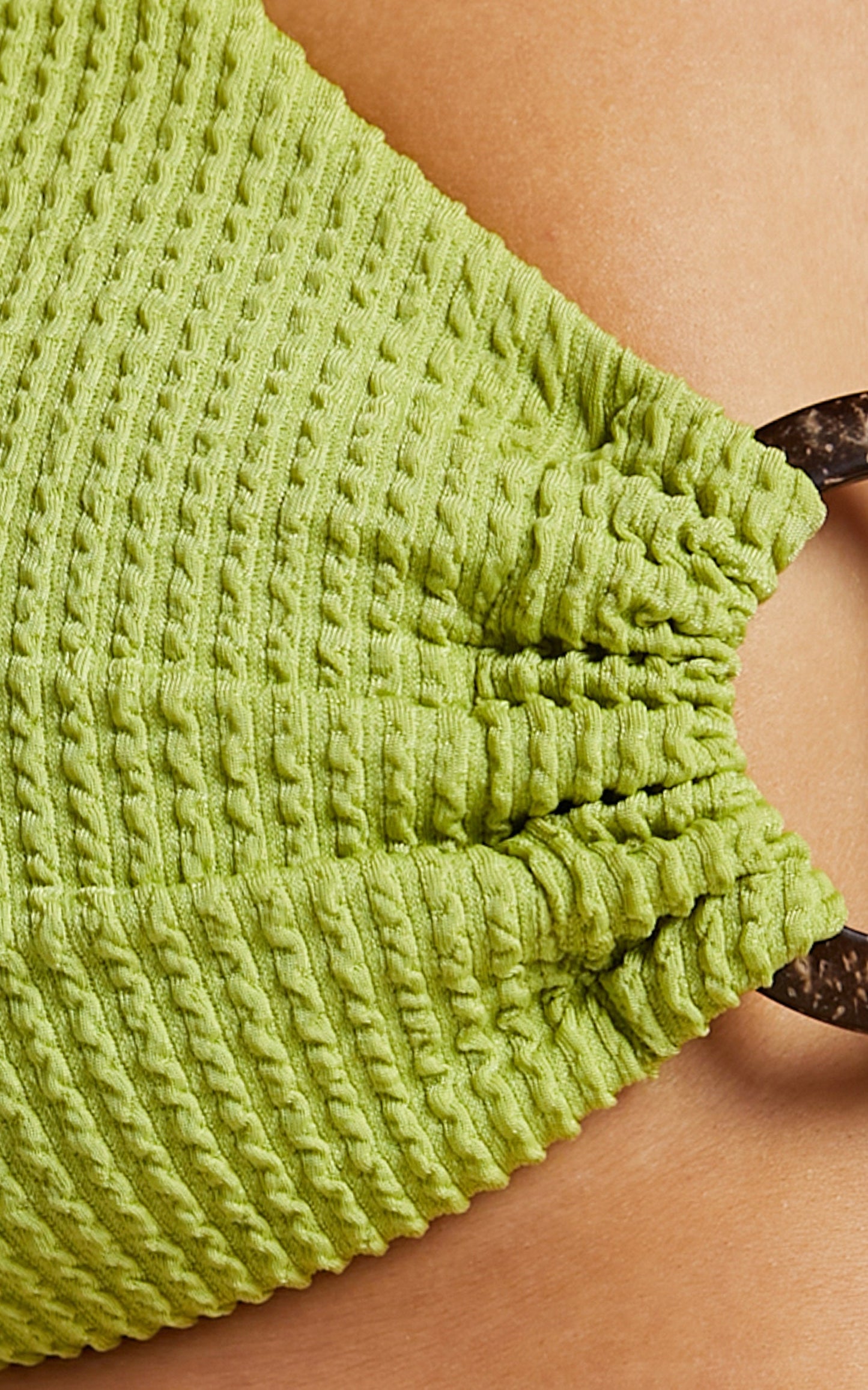 Caspian Top - One shoulder Bikini Top in Green