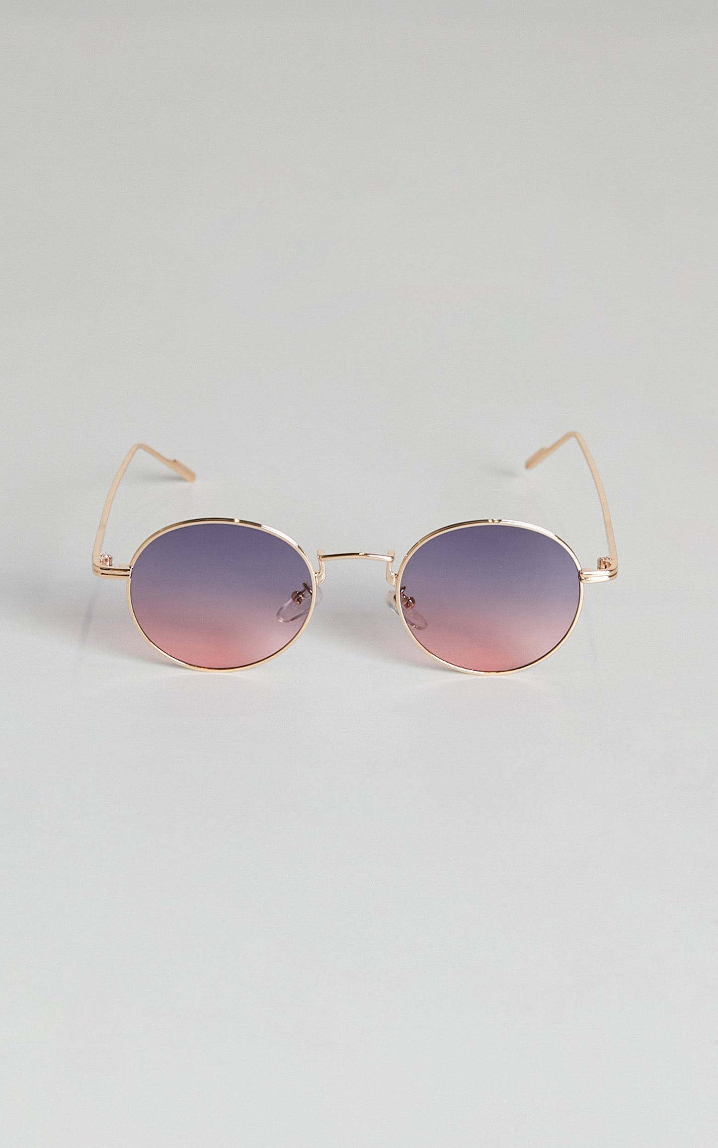 Cecelia Round Sunglasses in Pink and Gold
