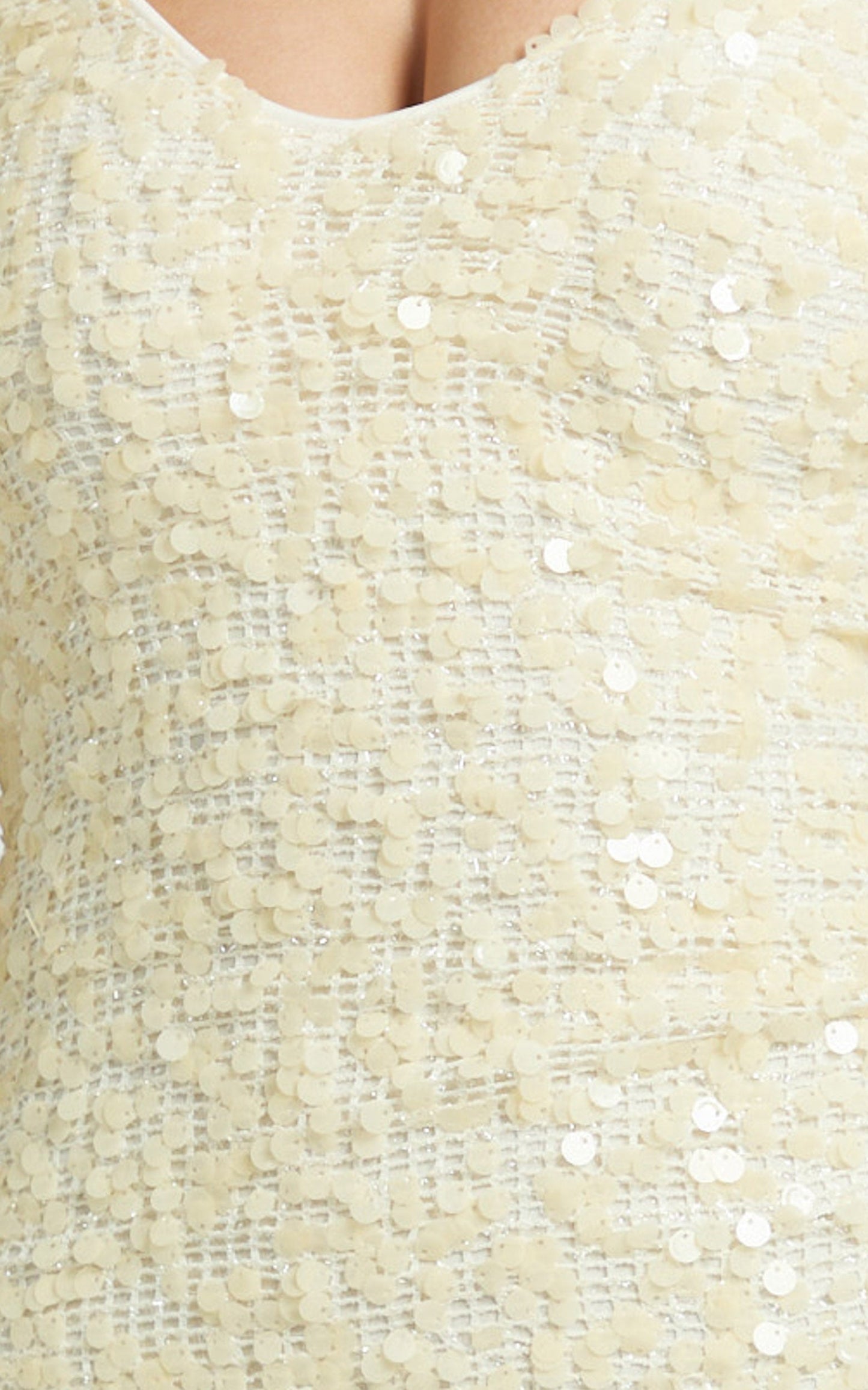 Celeste Mini Dress - Sequin V Neck Asymmetrical Dress in Lemon