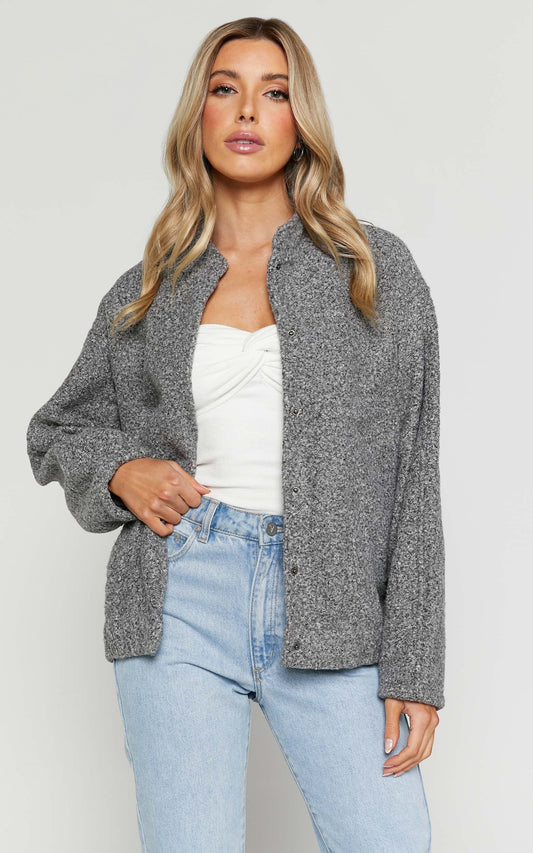 Kelsie Bomber Jacket in Grey Marle