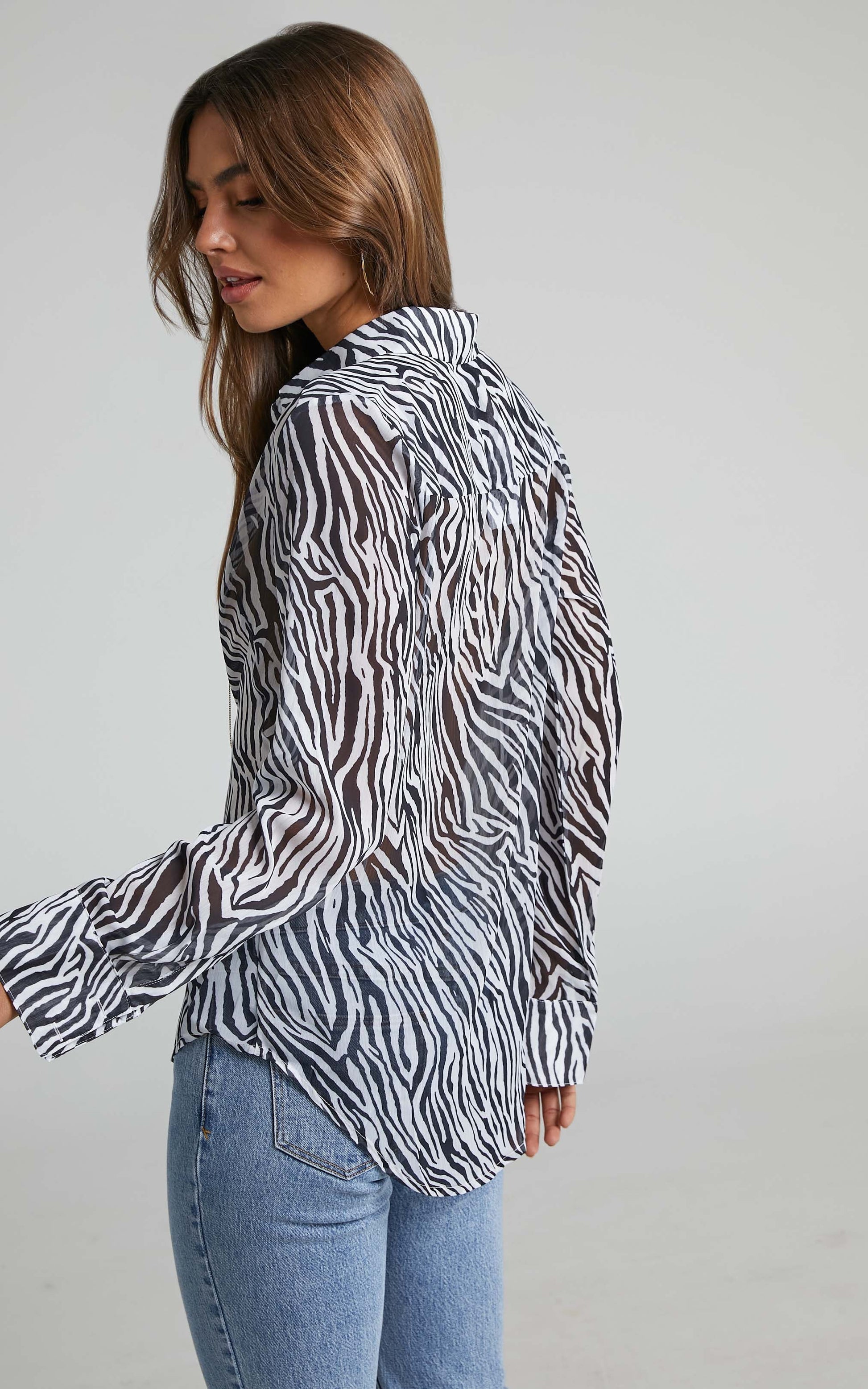 Cenette Shirt - Long Sleeve Shirt in Zebra