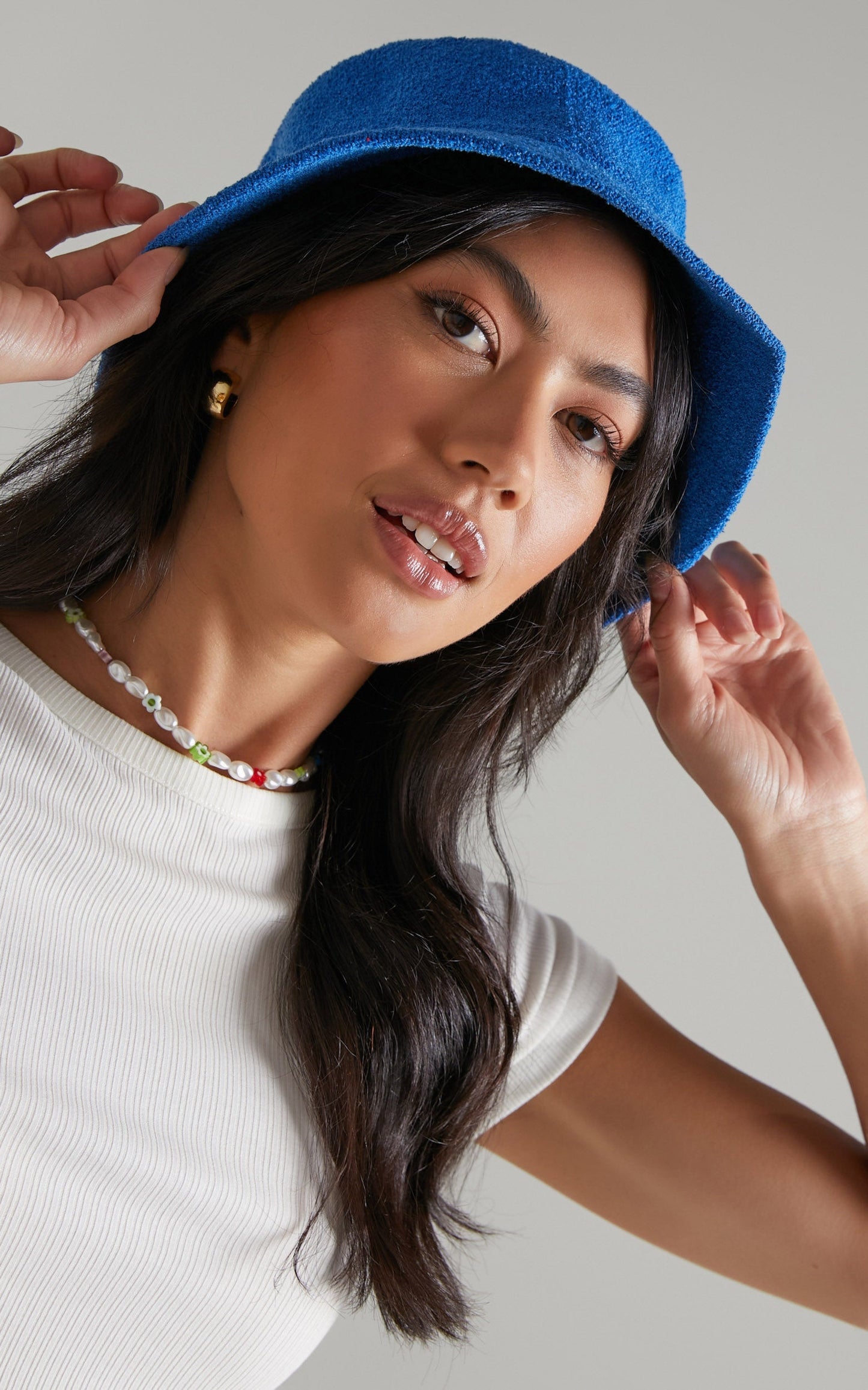 Charita Bucket Hat in Cobalt