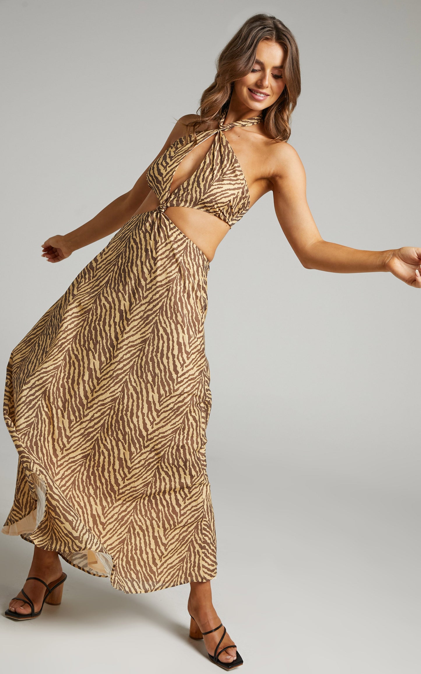 Charlie Holiday - Mustang Maxi Dress in Zebra