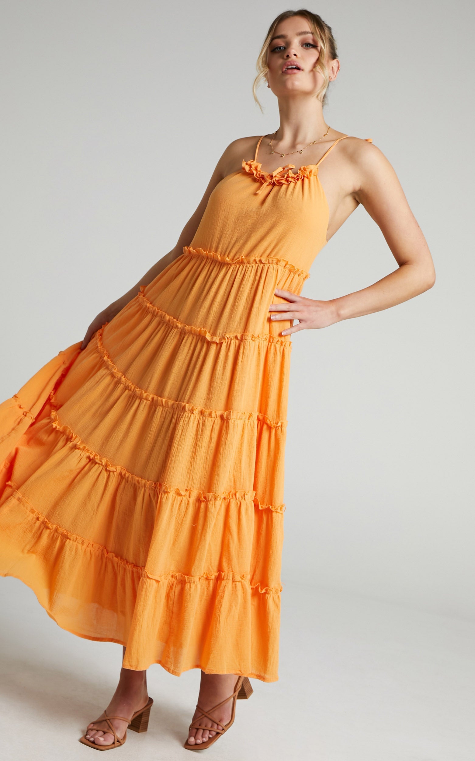 Charlie Holiday - Senorita Maxi Dress in Apricot