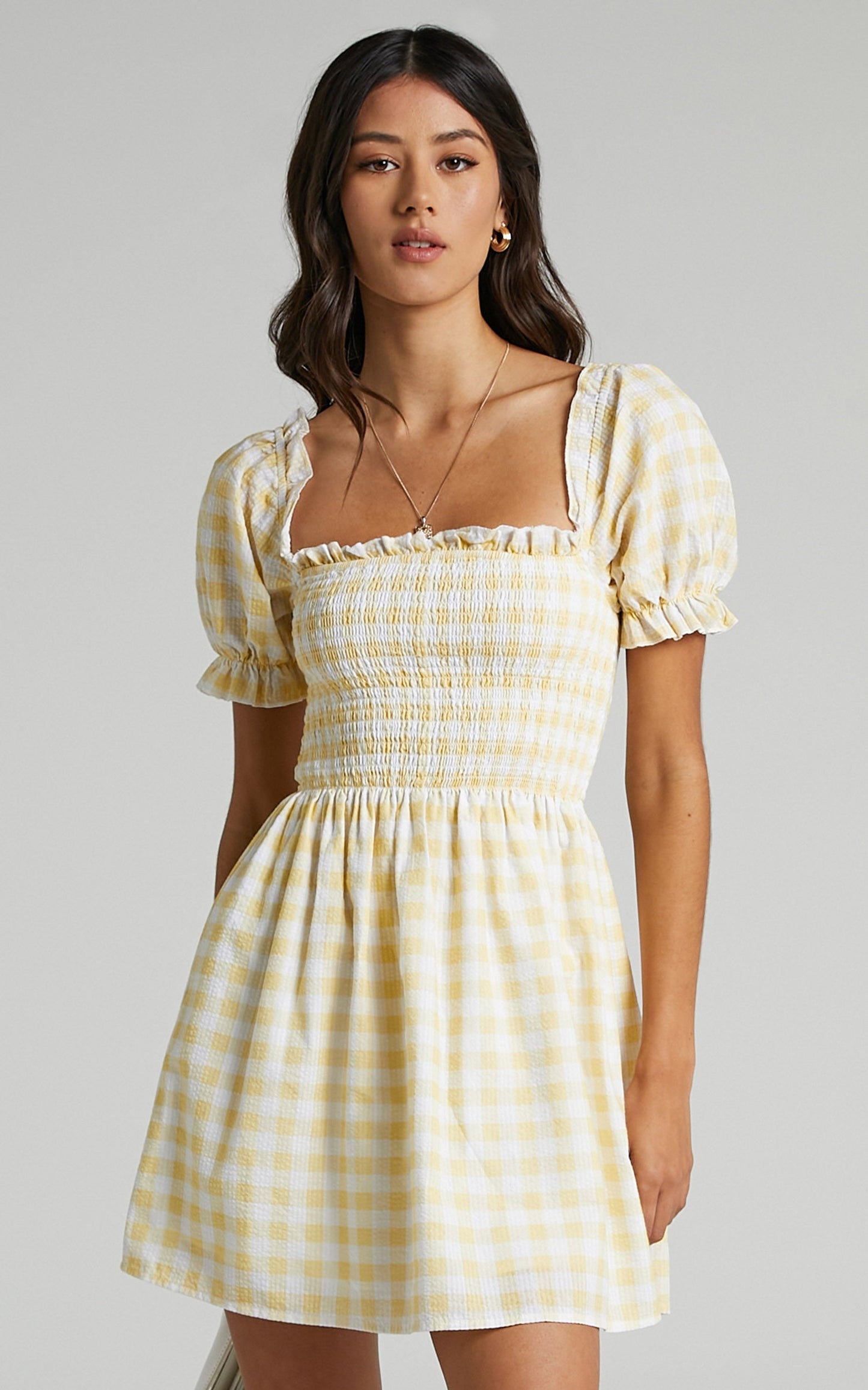 Charlie Holiday - Sienna Dress in Yellow Gingham