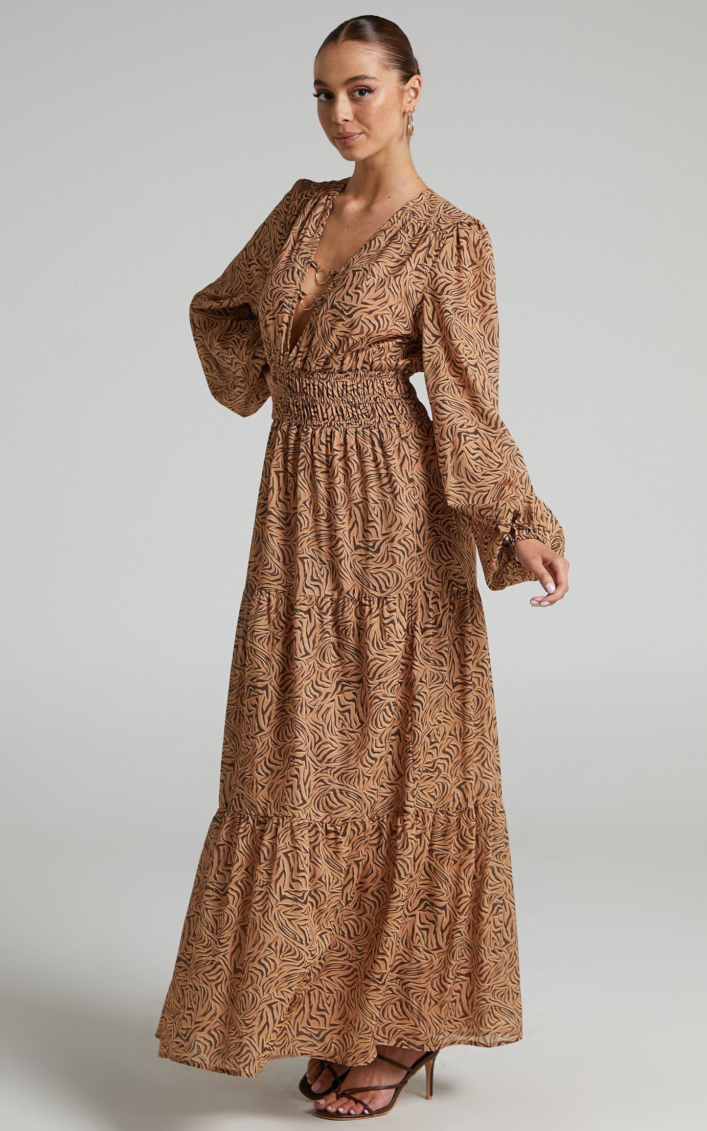 Charlie Holiday - Whitney maxi dress in Abstract Animal