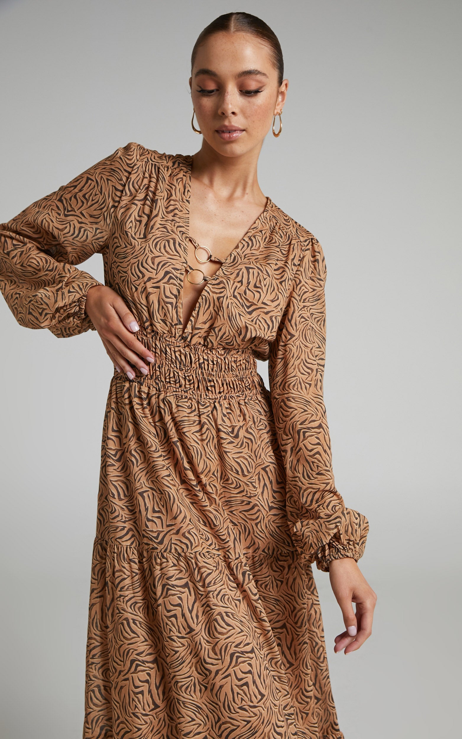 Charlie Holiday - Whitney maxi dress in Abstract Animal