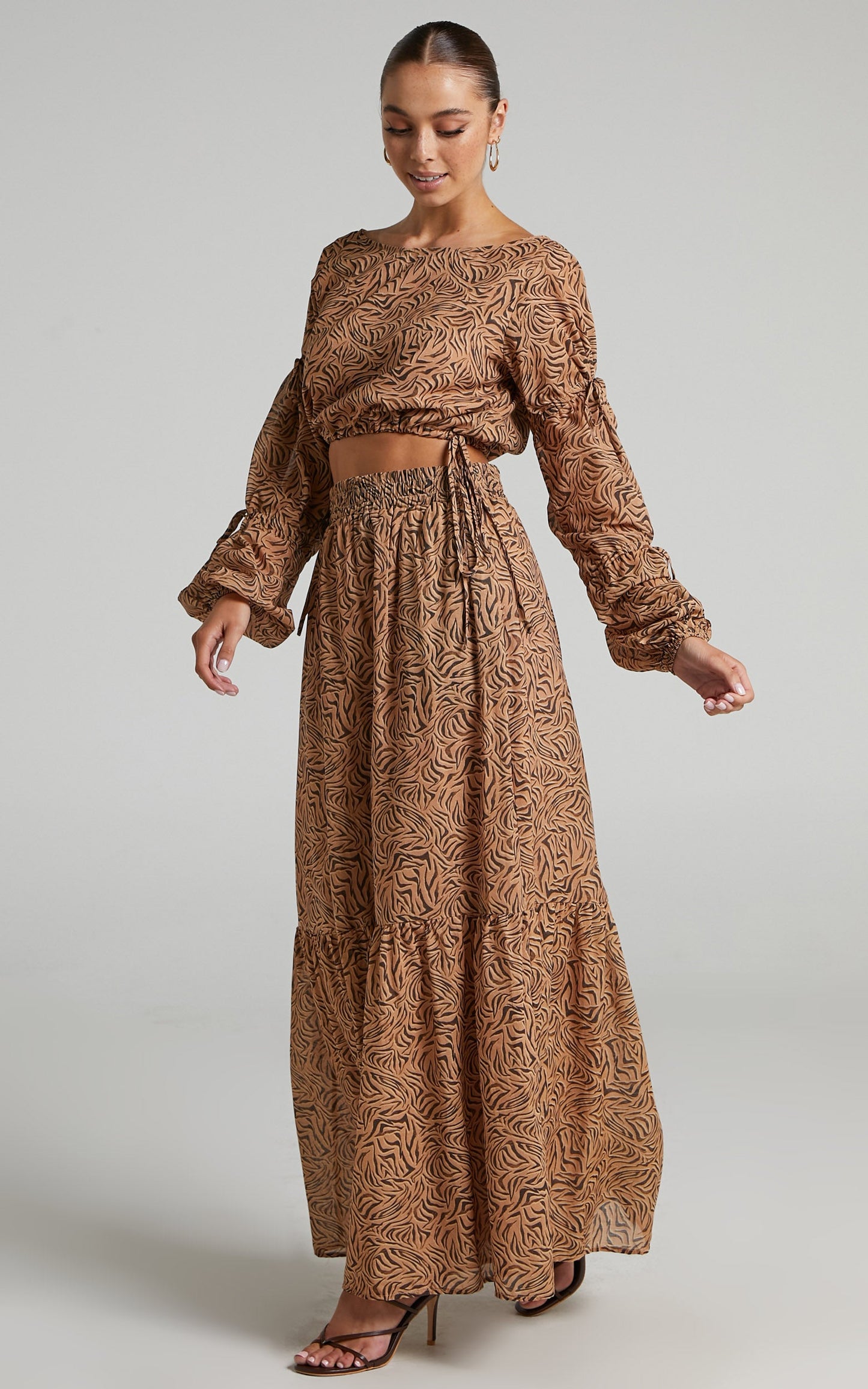 Charlie Holiday - Whitney maxi skirt in Abstract Animal