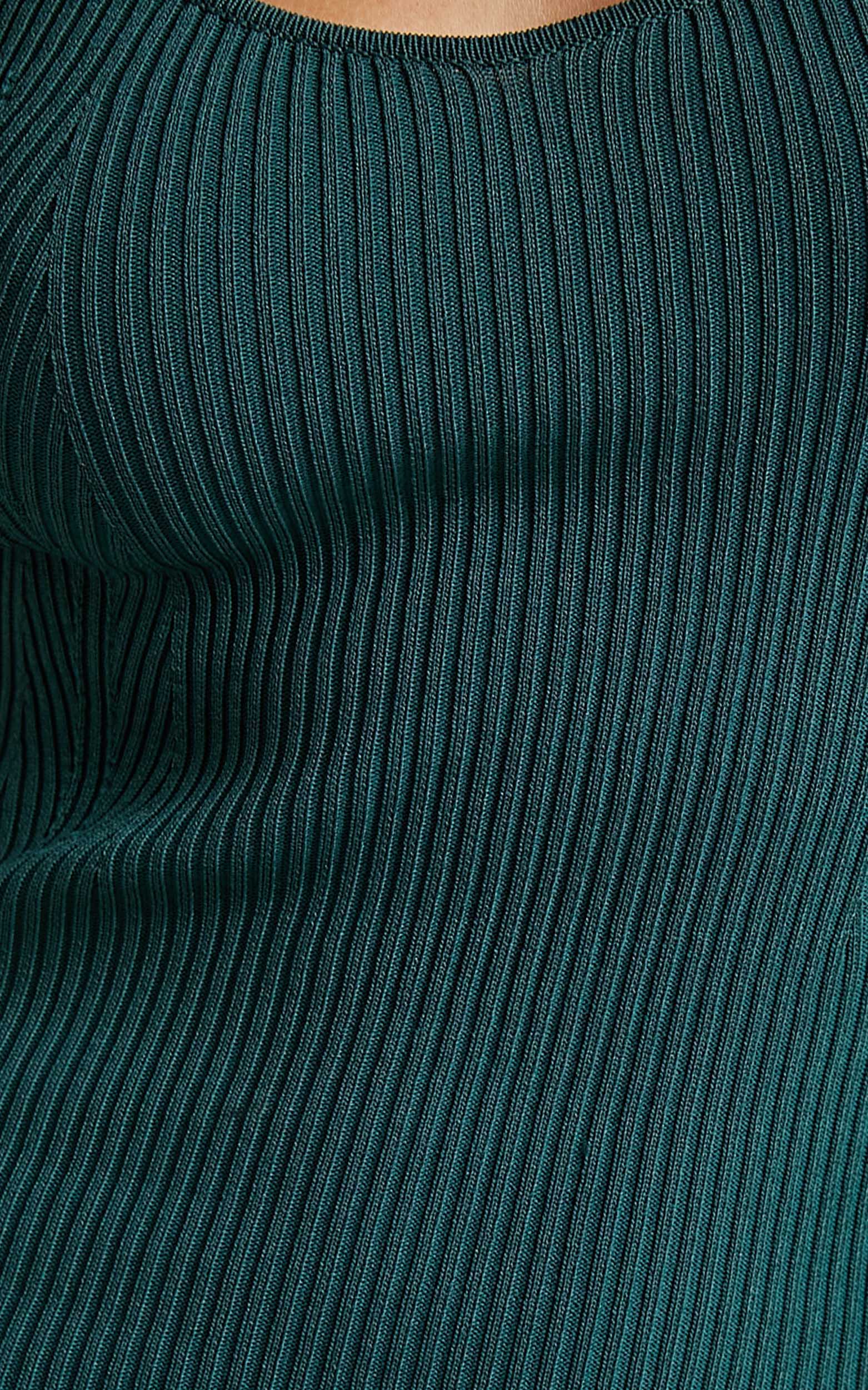 Charmaine  Maxi Dress - Sweetheart Neckline Rib Dress in Emerald