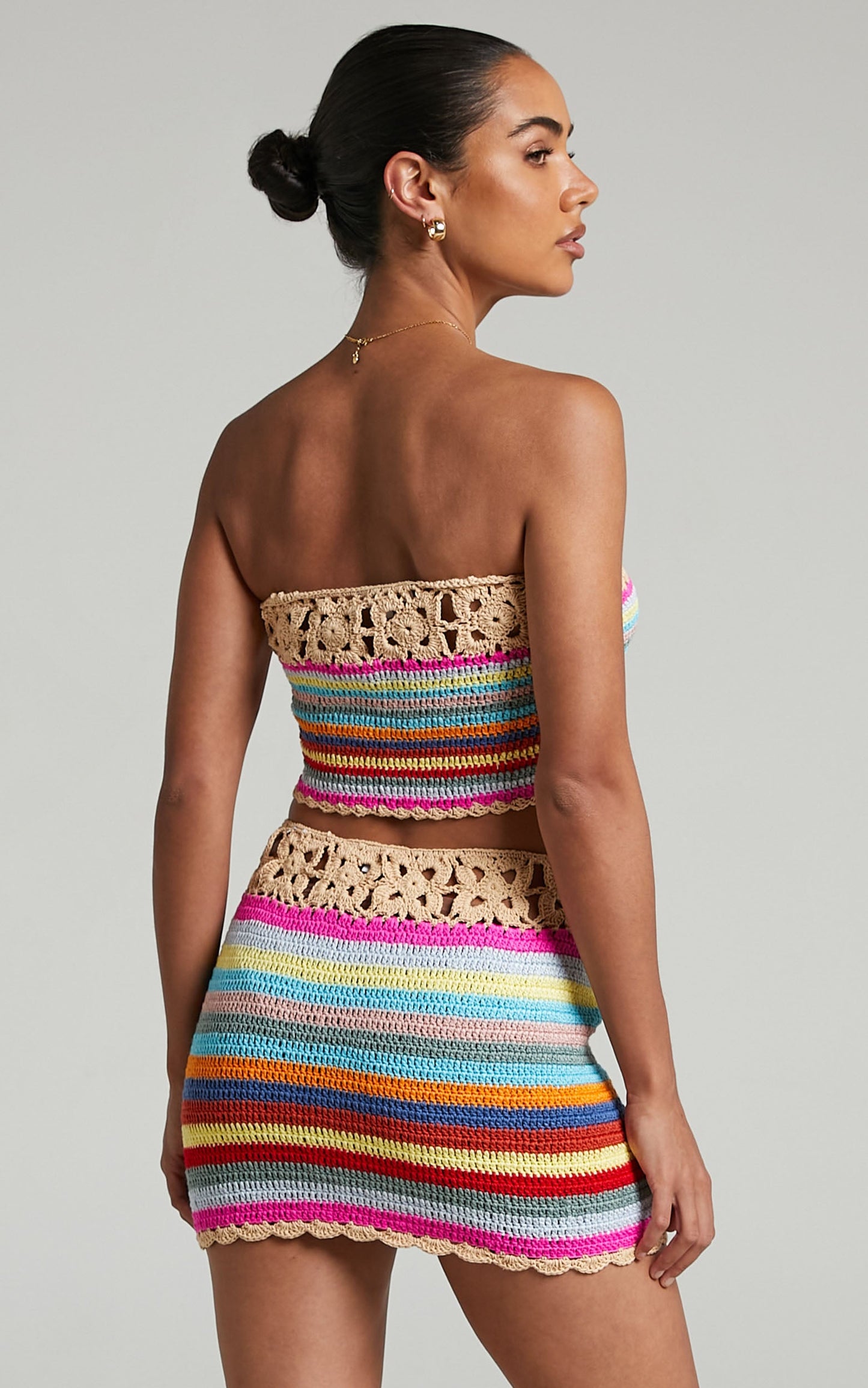 Cherelle Crochet Two Piece Set in Cream Multi
