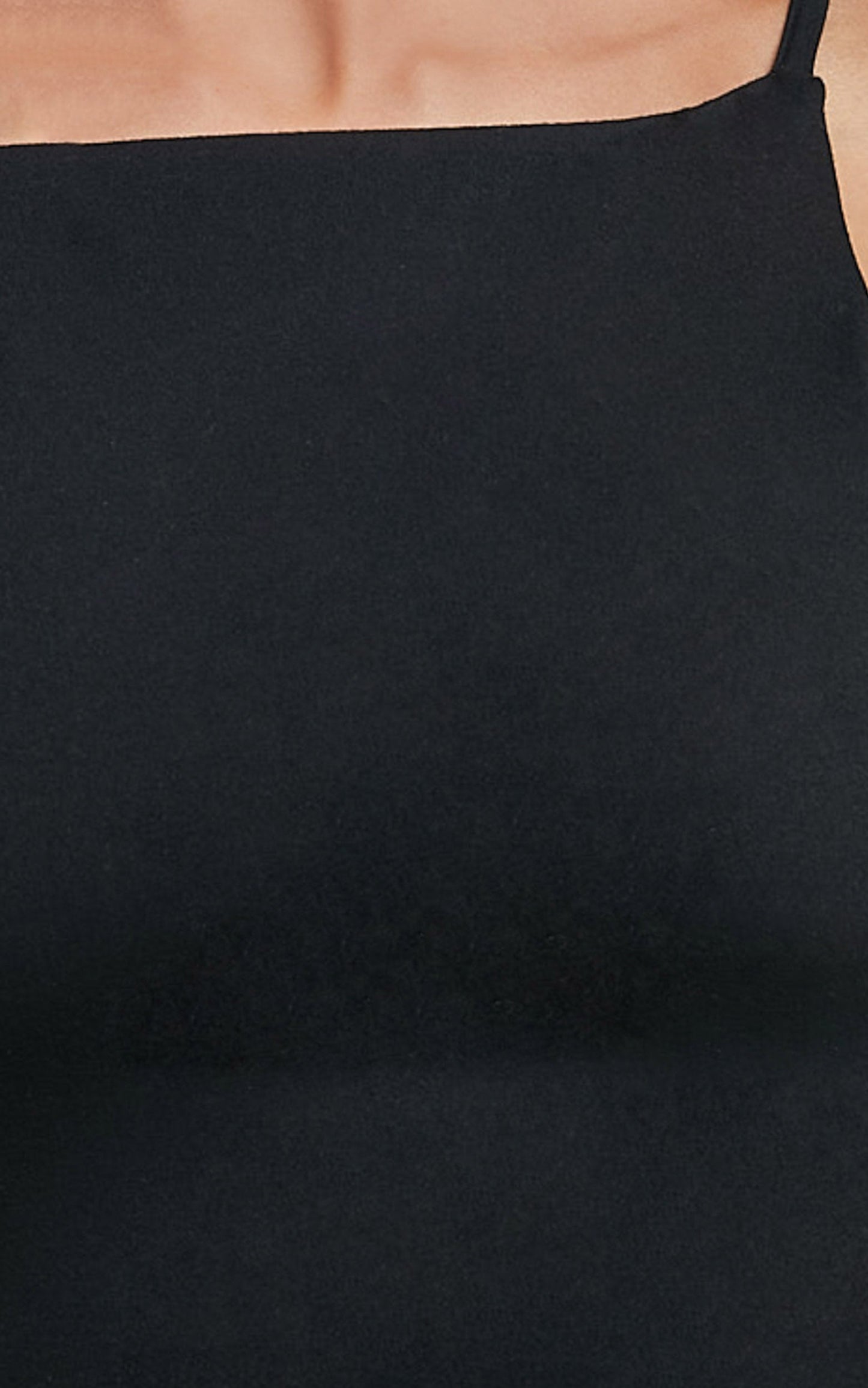 Cherita Top - Boat Neck Thin Strap Cami Top in Black