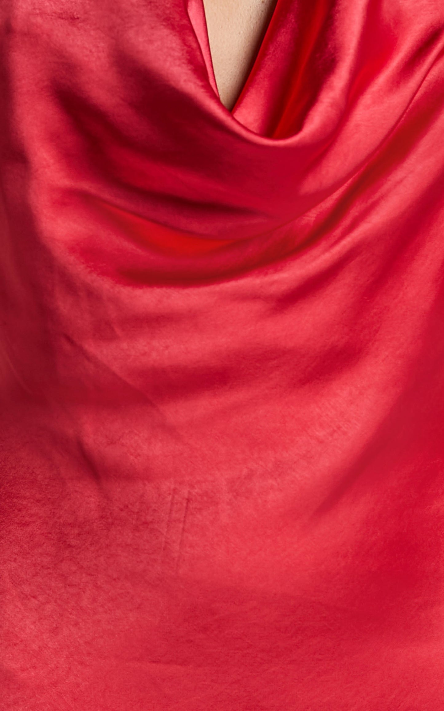 Waverly Mini Dress - Cowl Neck Halter Dress in Red