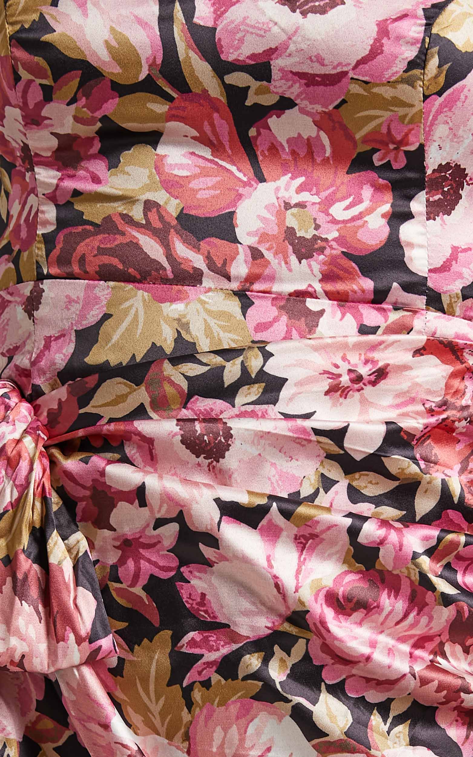 Chloie Puff Sleeve Drape Mini Dress in Boudoir Blooms
