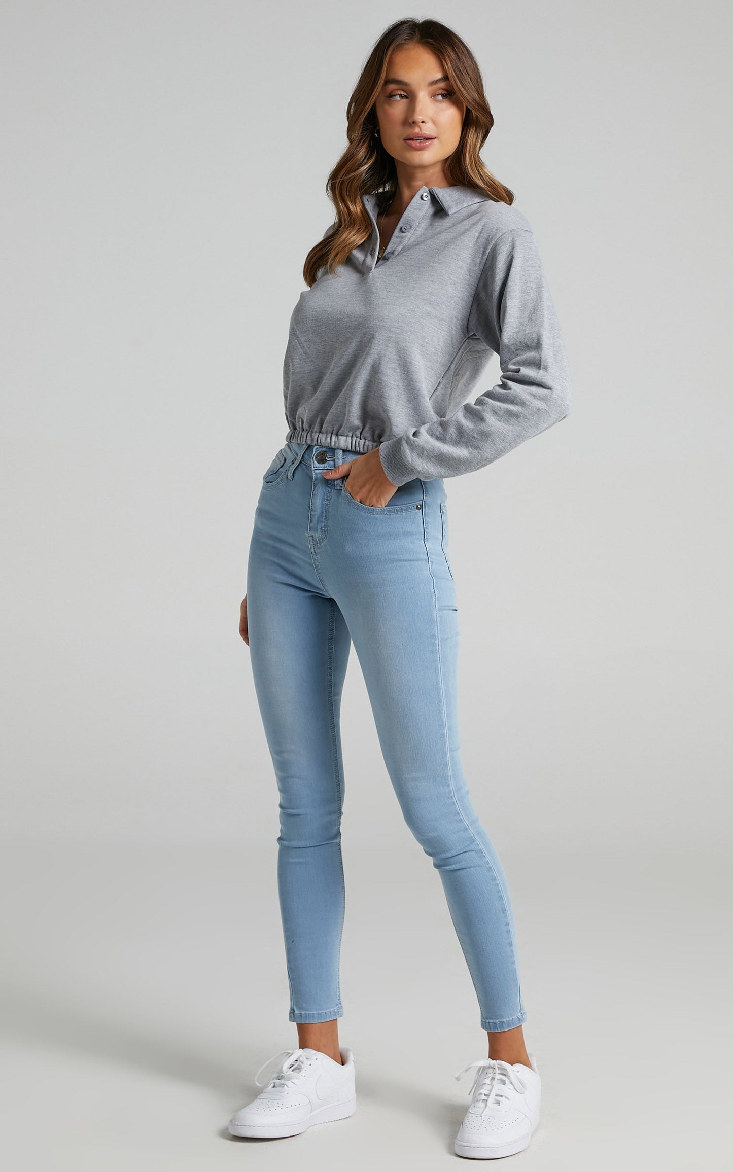 Christina Skinny Jeans In Light Wash Denim