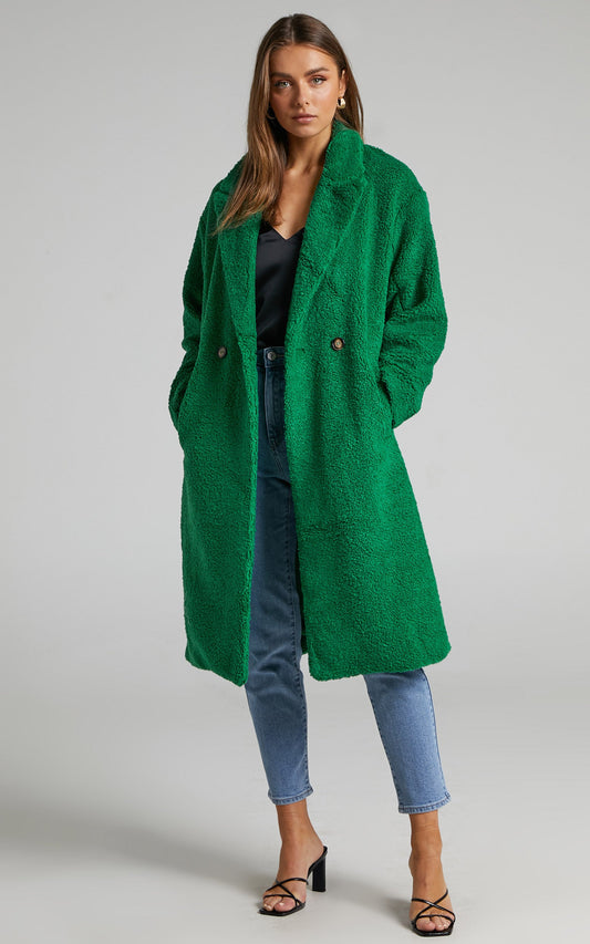 Cielito Coatigan - Longline Coatigan in Green