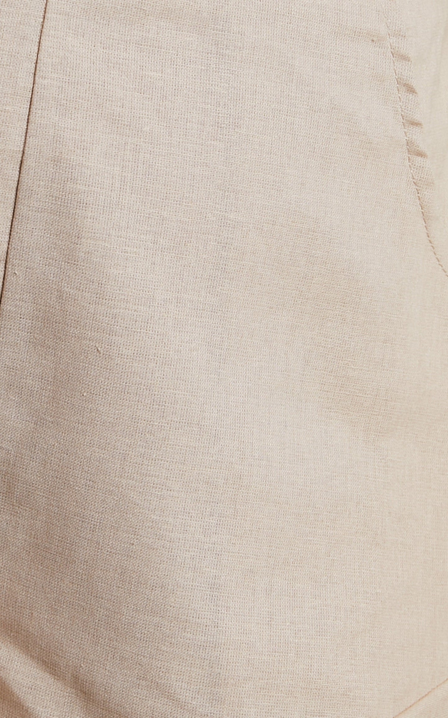 Claudina Shorts - Linen Look Frill Hem Shorts in Sand