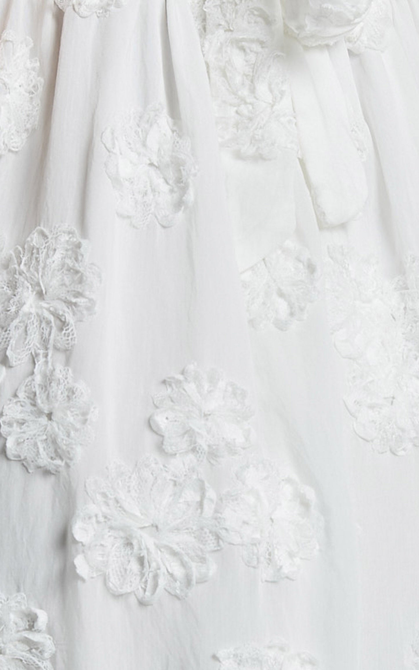 Claya Maxi Dress - Sleeveless Straight Neckline Floral Detail Dress in White Embroidery