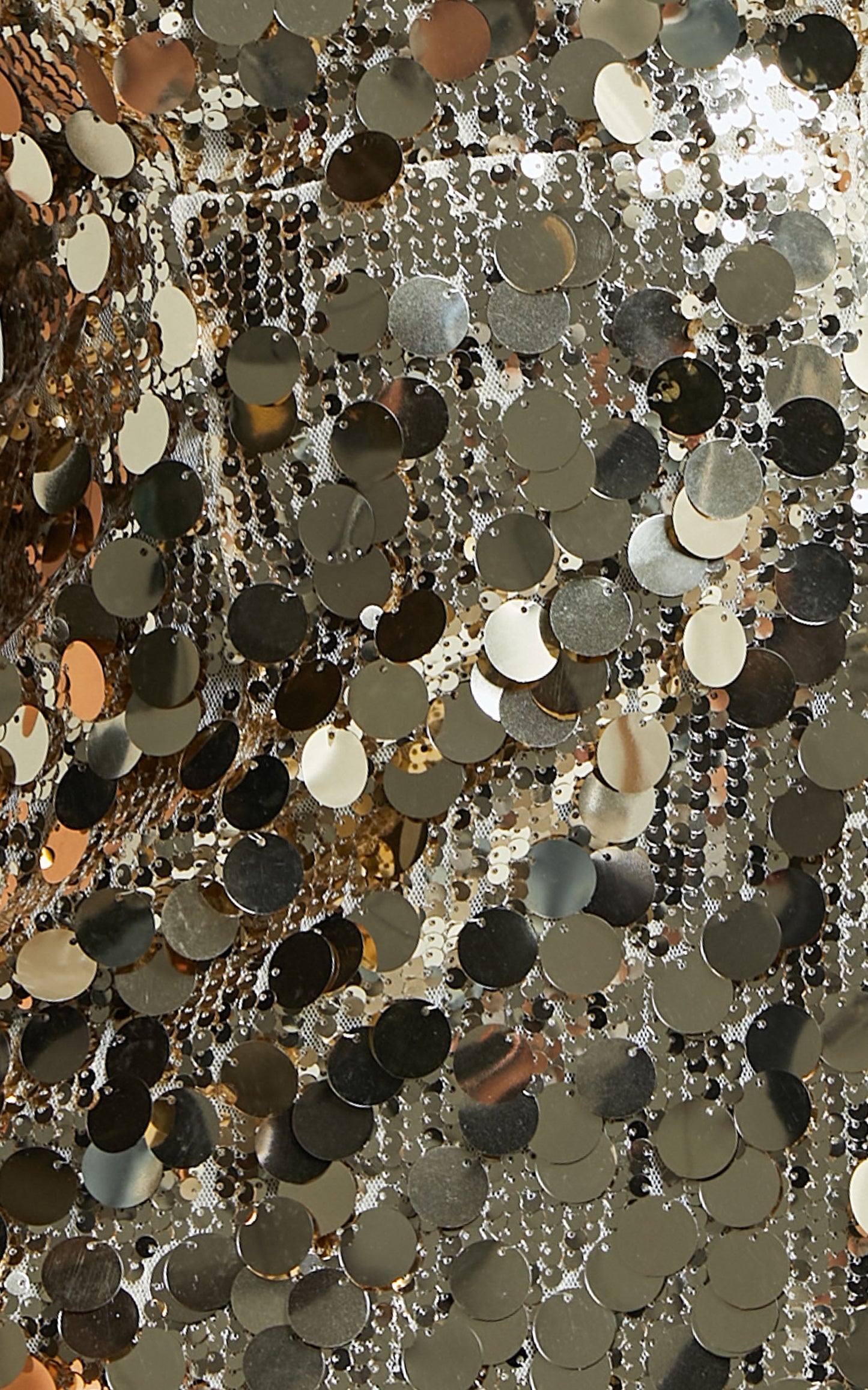 Cleo Mini Dress - Circle Sequin Mini Dress in Light Gold